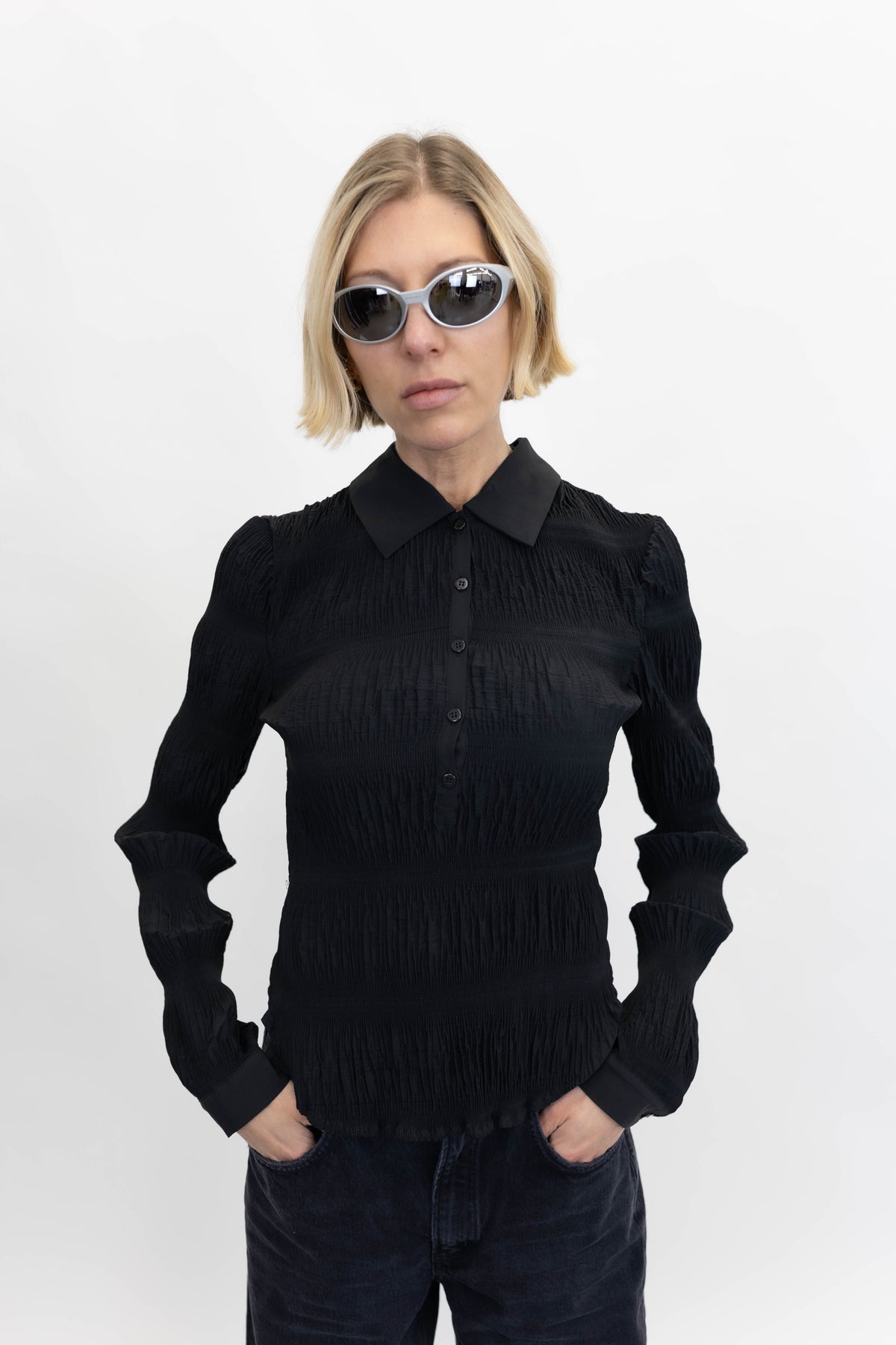 ELIANA POLO SHIRT IN BLACK POLO WON HUNDRED