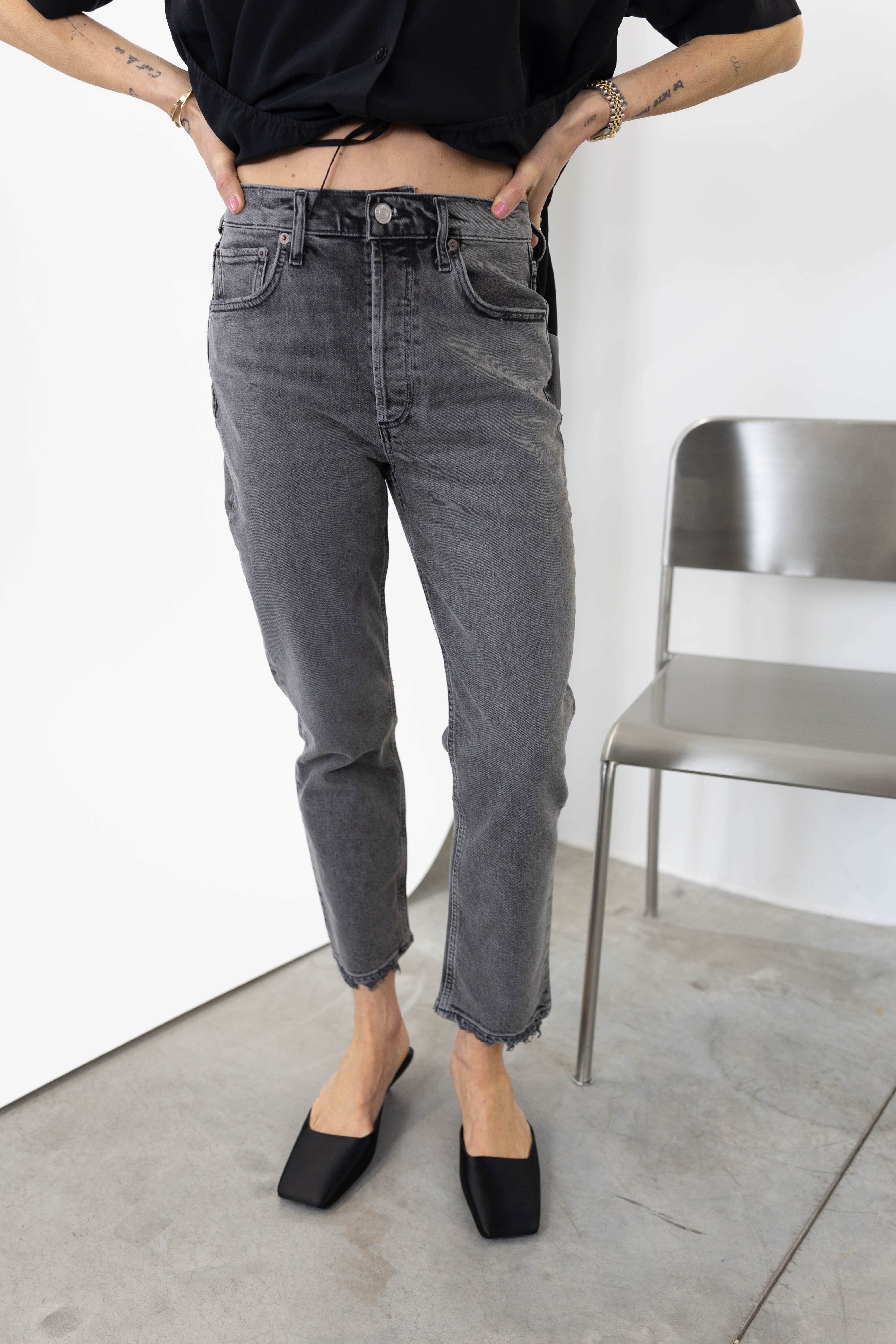 RILEY HIGH RISE STRAIGHT CROP IN CENTURY JEANS AGOLDE