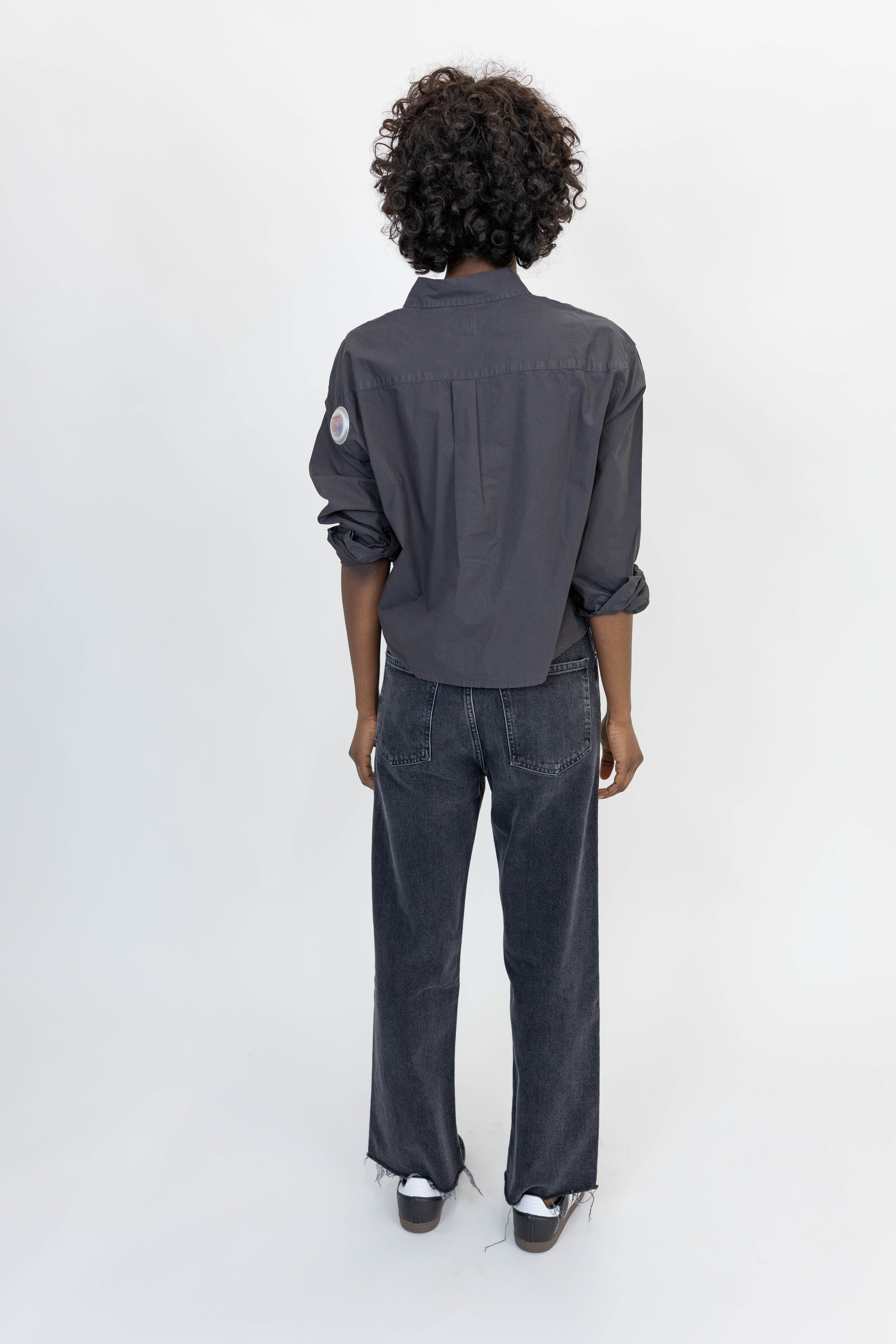 REN STRAIGHT AND CROP JEAN IN DARK GREY JEANS AGOLDE