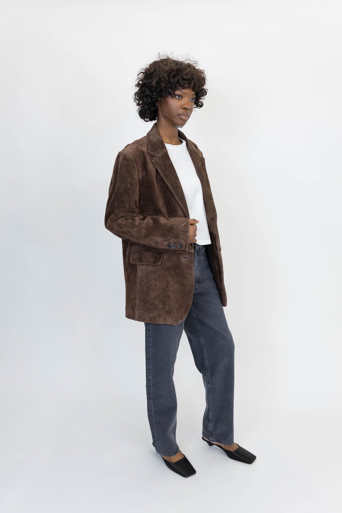 BENNY GRITTY SUEDE BLAZER IN DARK BROWN BLAZER ARMA