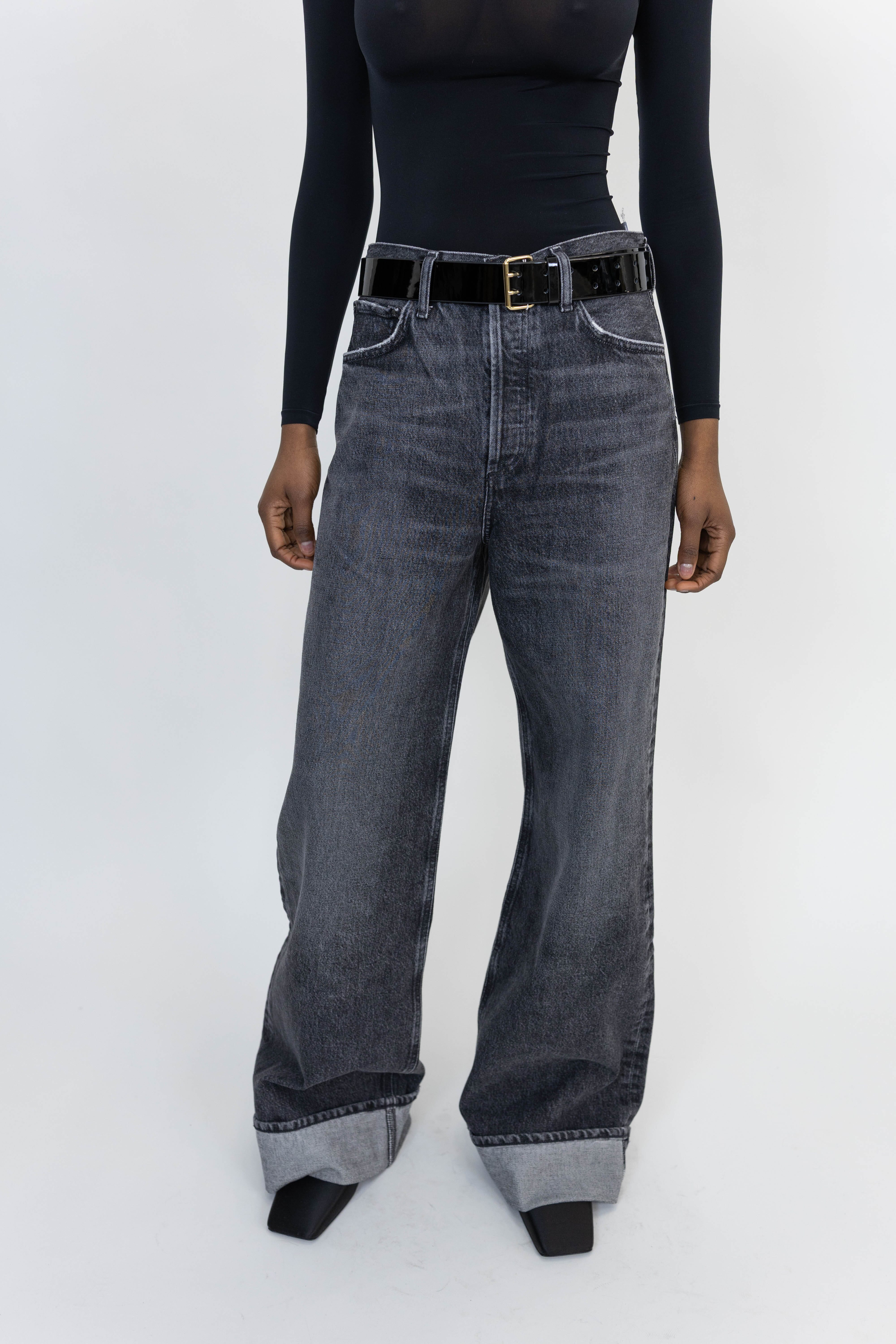 DAME HIGH RISE WIDE LEG JEANS IN DITCH JEANS AGOLDE