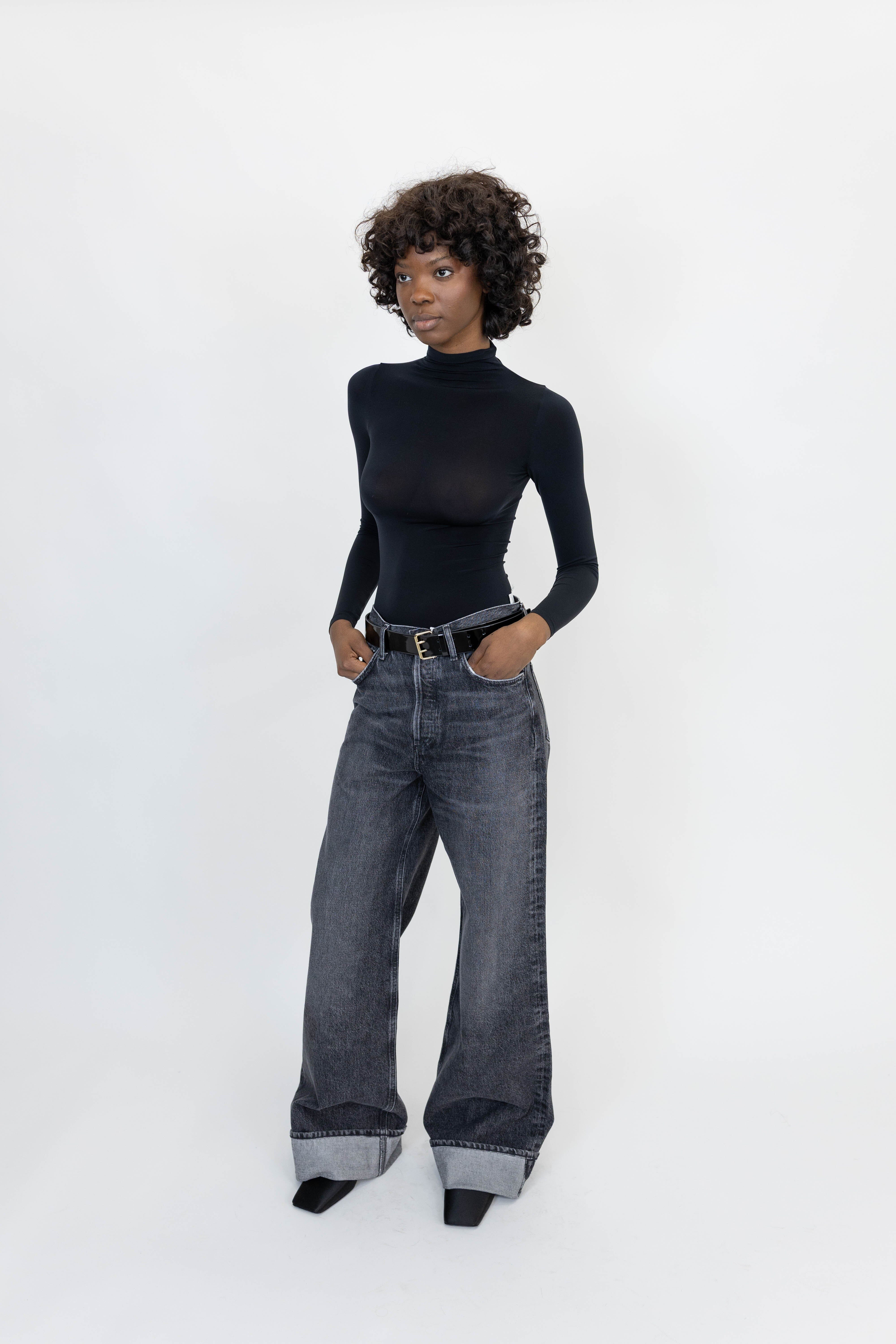 DAME HIGH RISE WIDE LEG JEANS IN DITCH JEANS AGOLDE