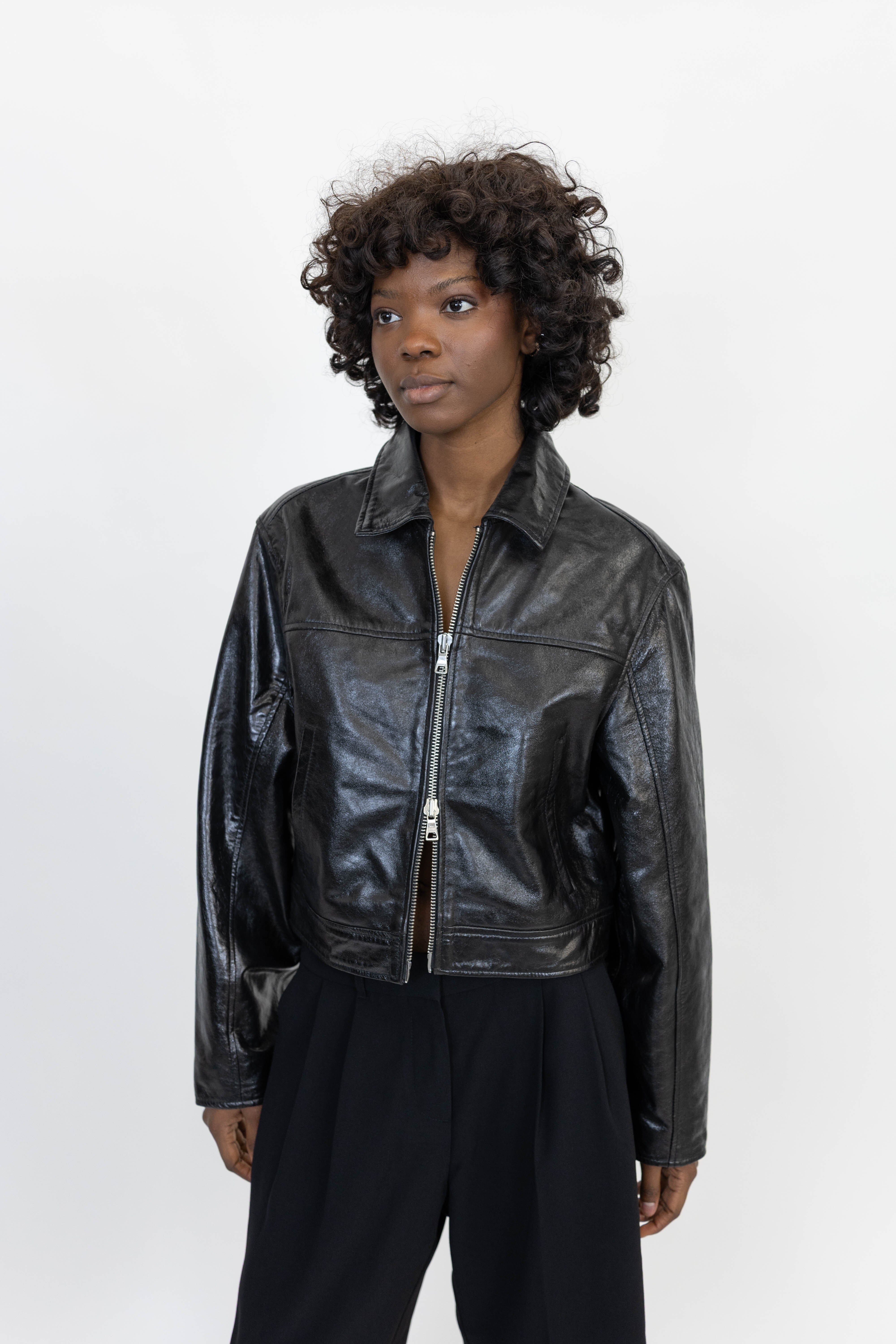 CARO LEATHER JACKET IN BLACK JACKET WON HUNDRED