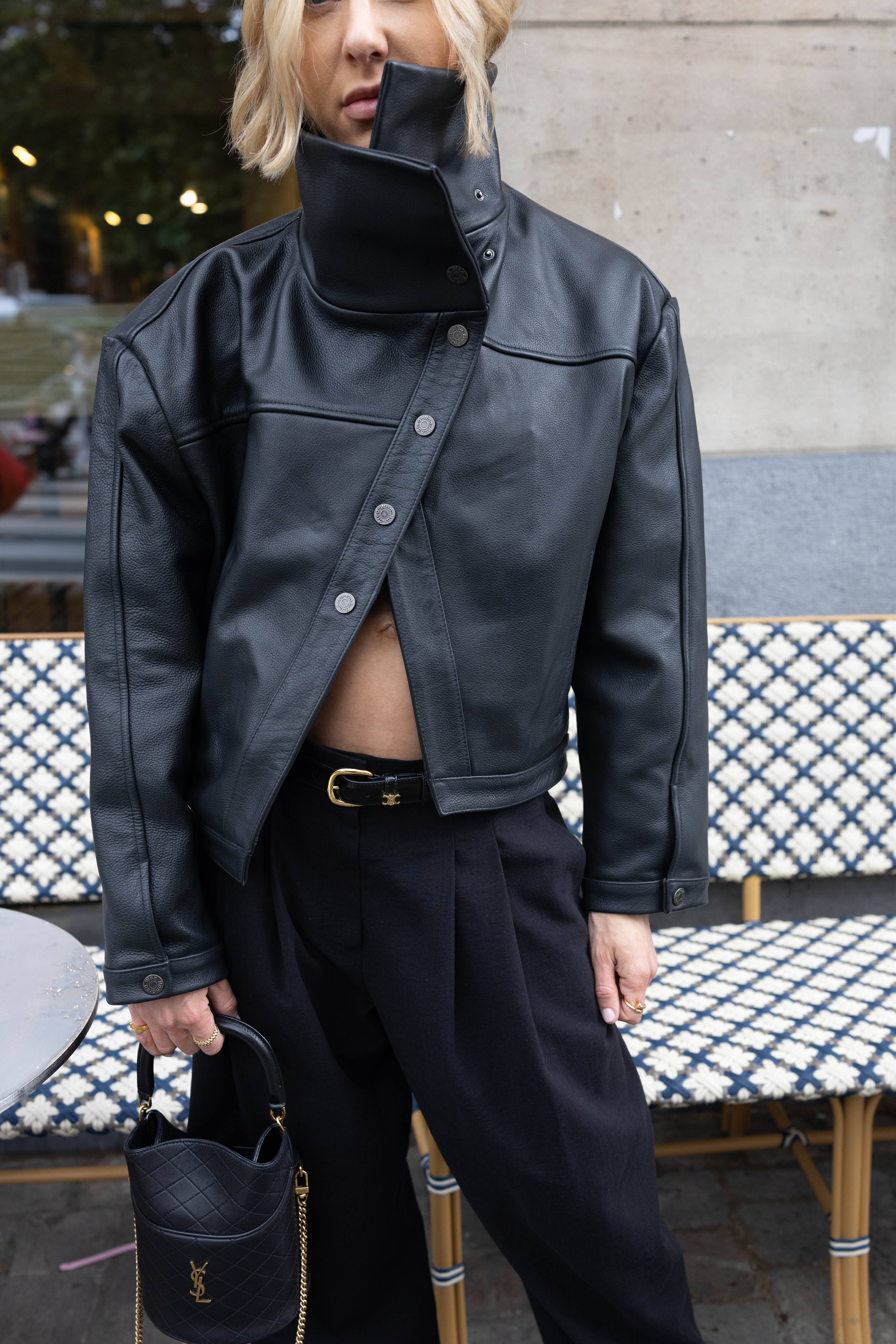 KAIA LEATHER JACKET IN BLACK JACKET WON HUNDRED