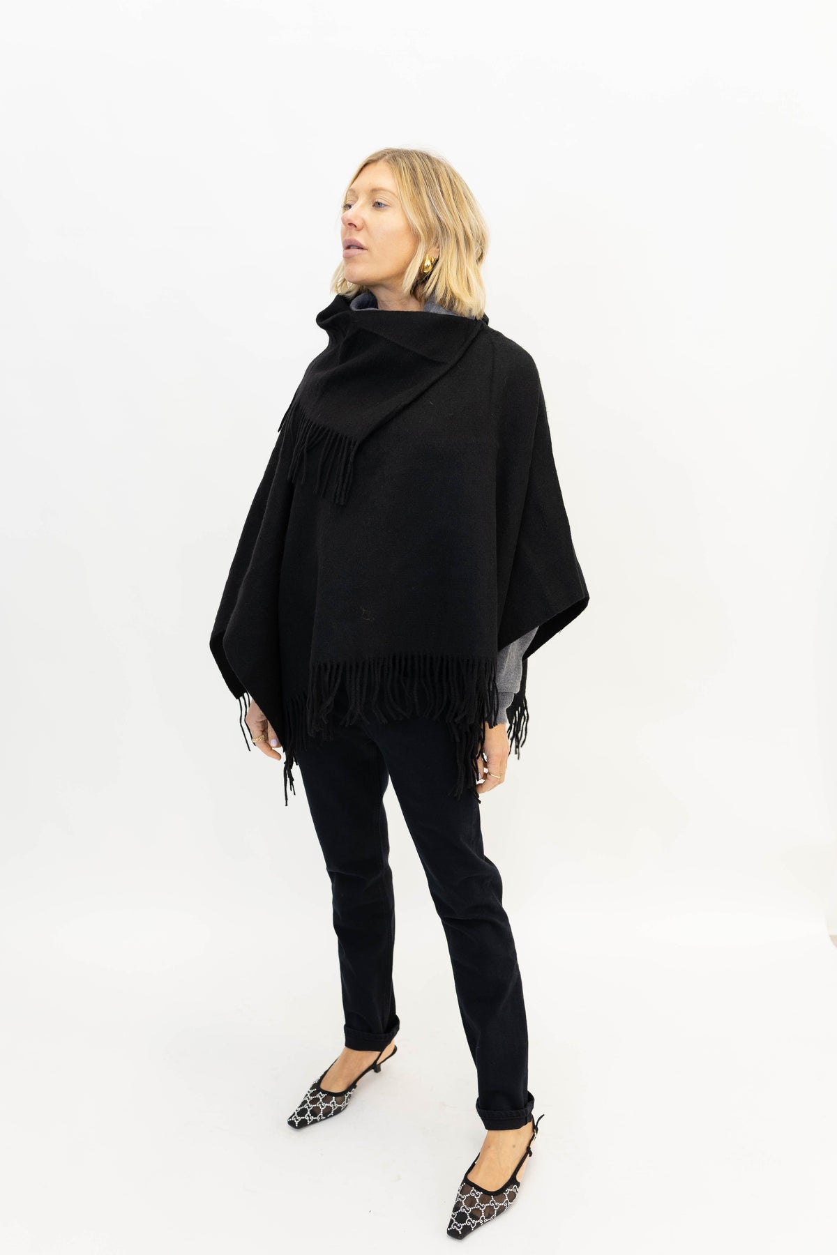 TURTMA CAPE IN BLACK CAPE BY MALENE BIRGER