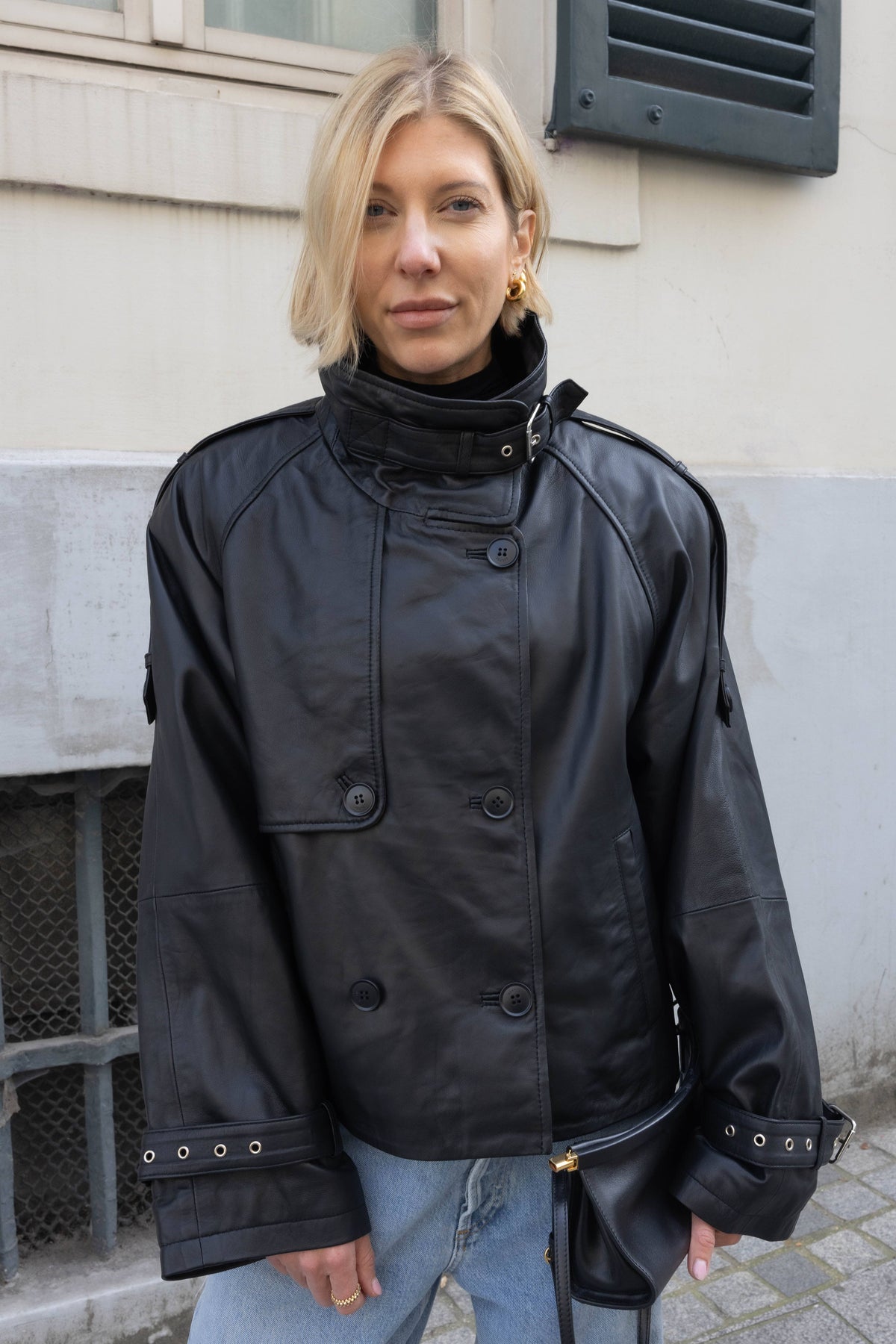 AVIC LEATHER JACKET IN BLACK JACKET GESTUZ