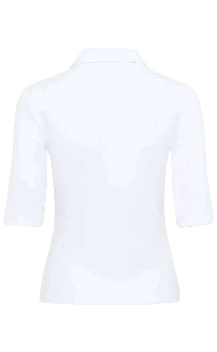 DREW POLO TOP IN BRIGHT WHITE POLO GESTUZ