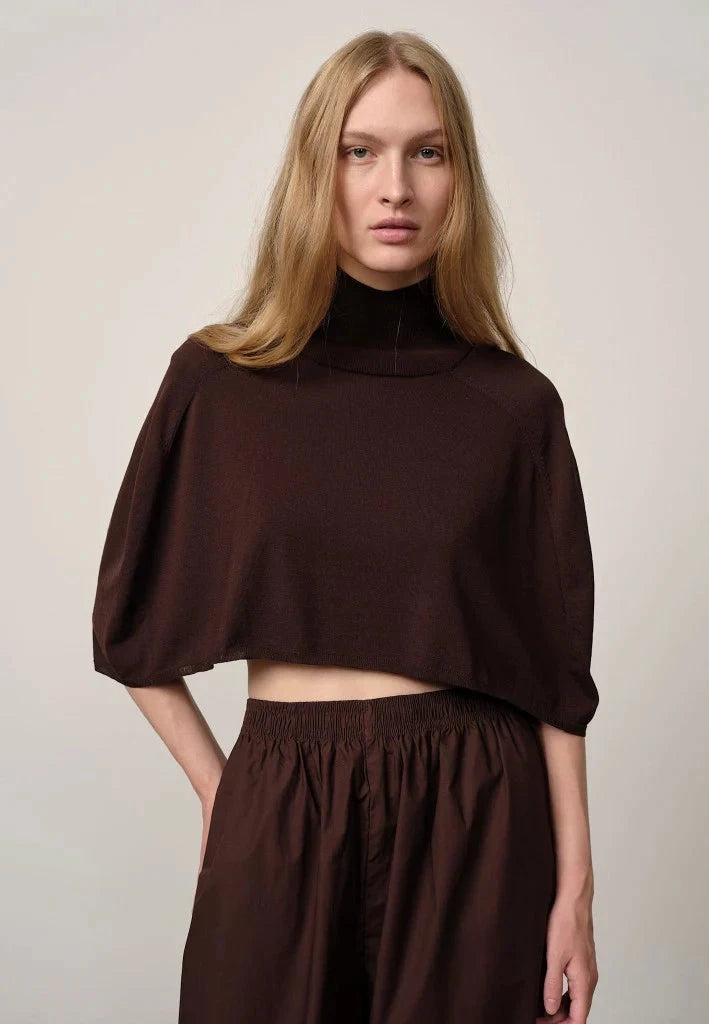 CAMILLE KNIT CAPE IN COFFEE KNIT HERSKIND