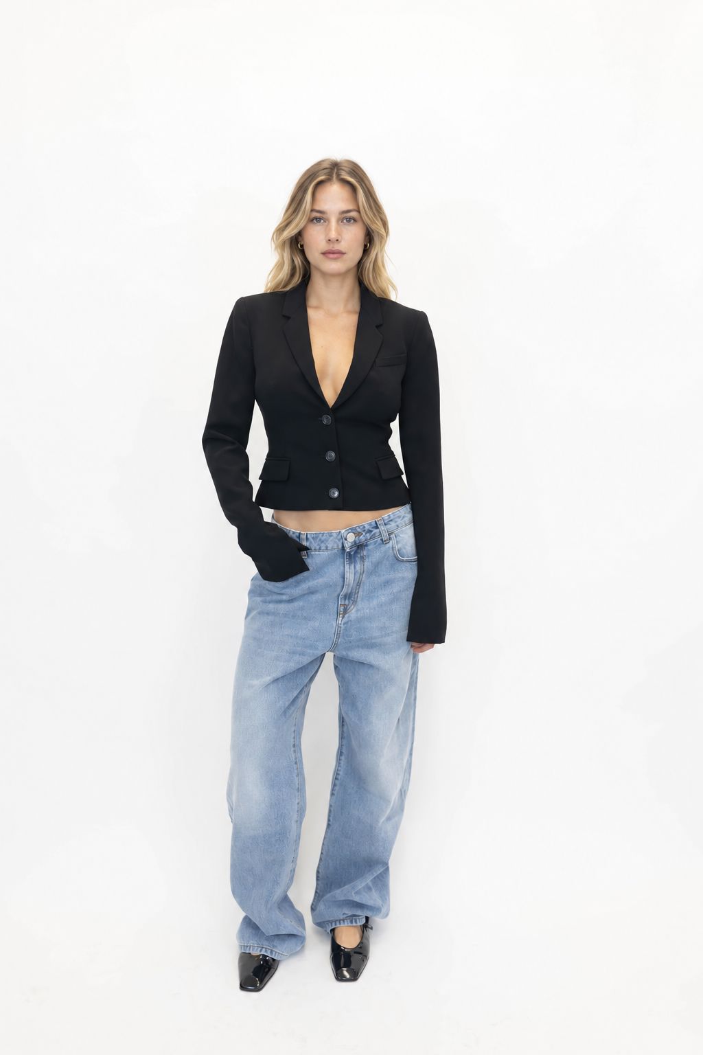 BRUUN SIGNATURE BAGGY DENIM IN CLASSIC BLUE JEANS ROHE