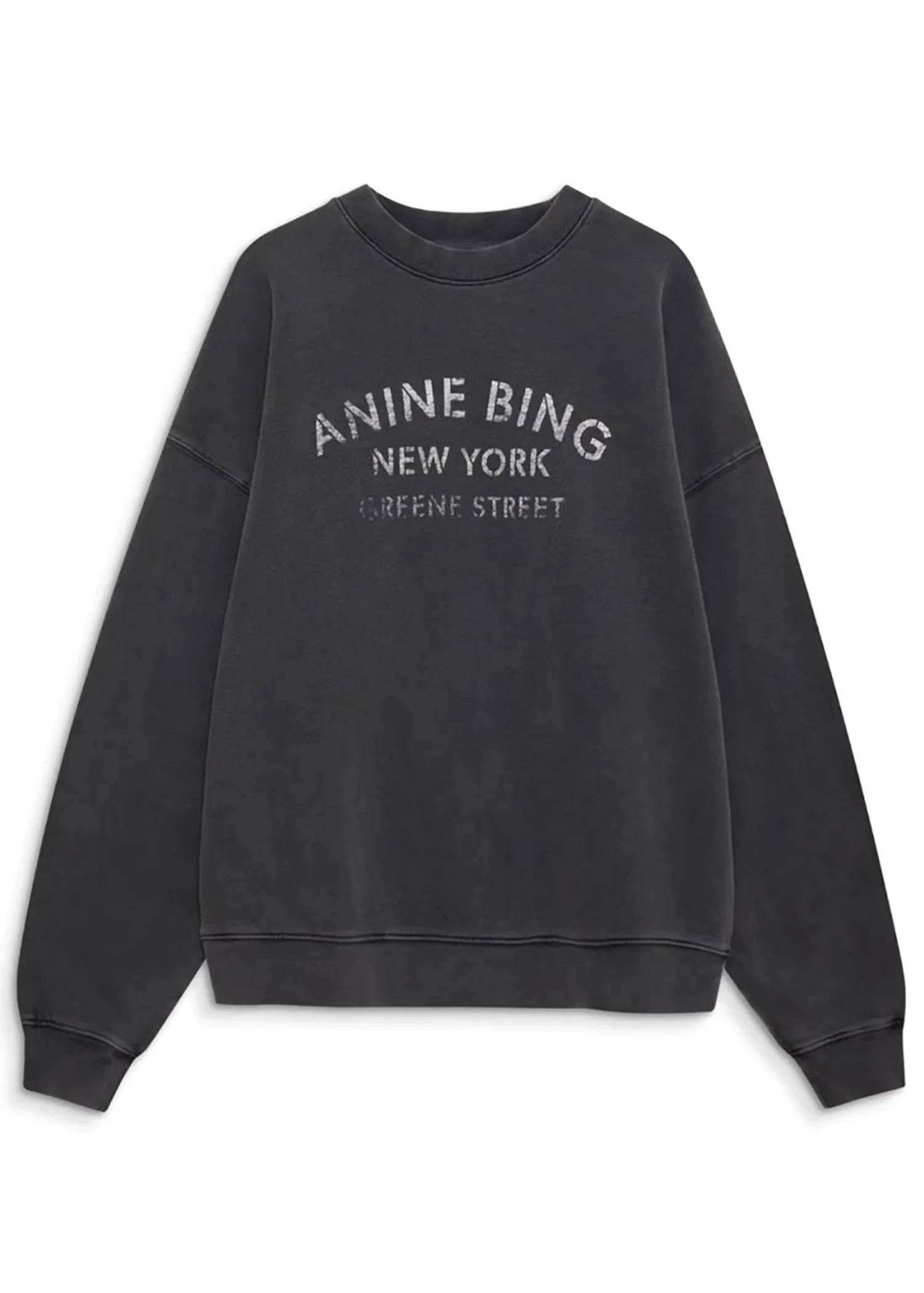 MILES SWEATSHIRT NY IN WASHED BLACK SWEATSHIRT ANINE BING