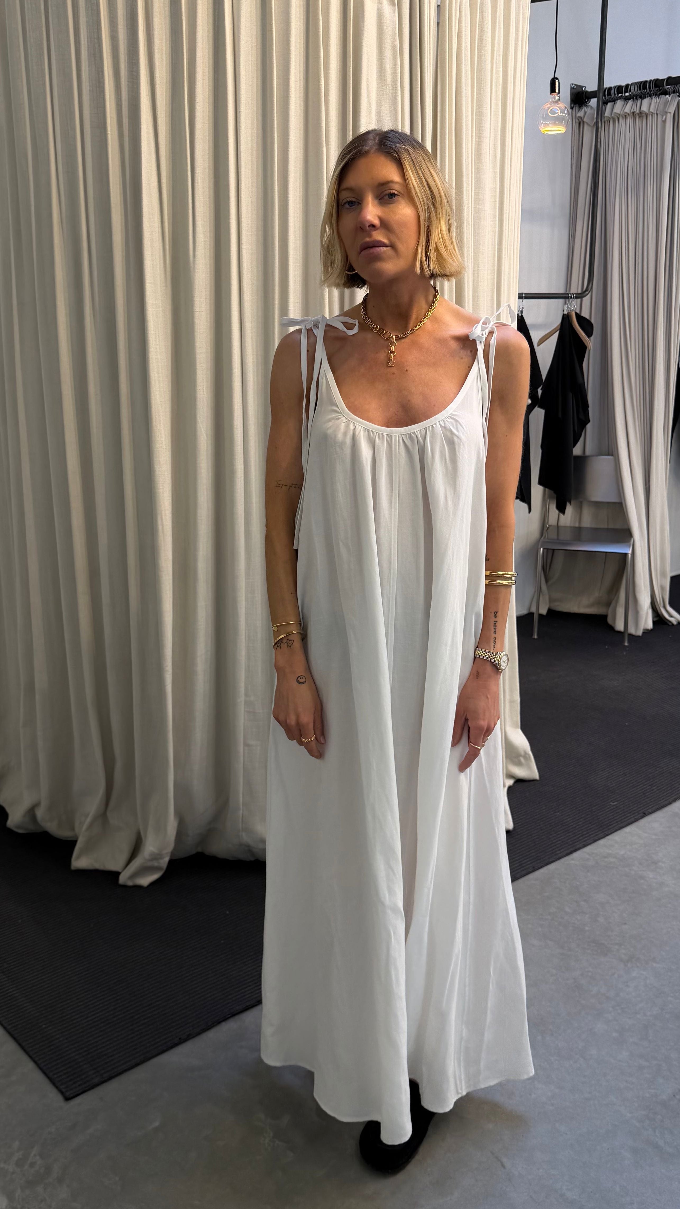 ANINE BING-FLORA DRESS-WHITE DRESS ANINE BING