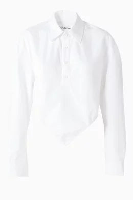 CROPPED SHIRT WITH DIAMOND SHAPE HEM
