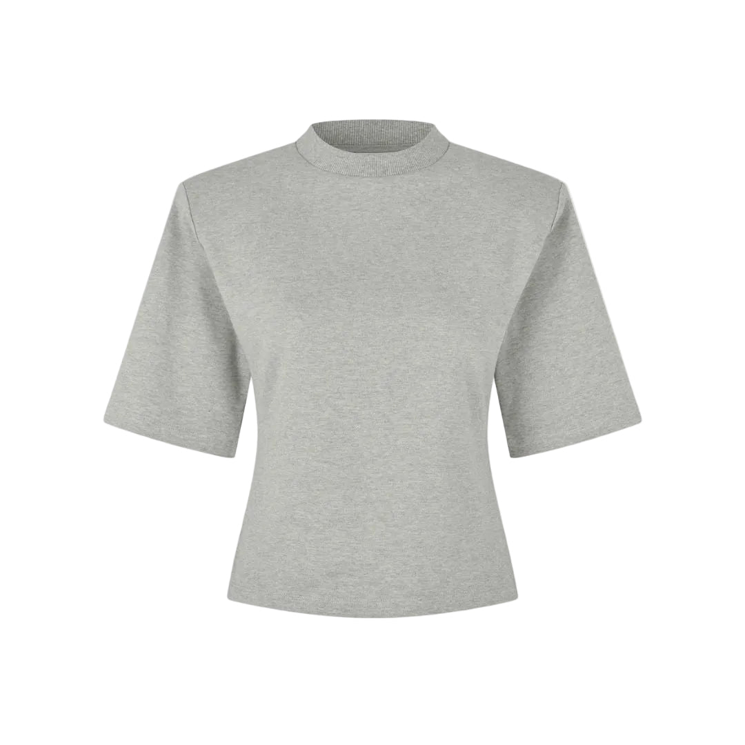 LANA TEE IN GREY MELANGE TEES OVAL SQAURE