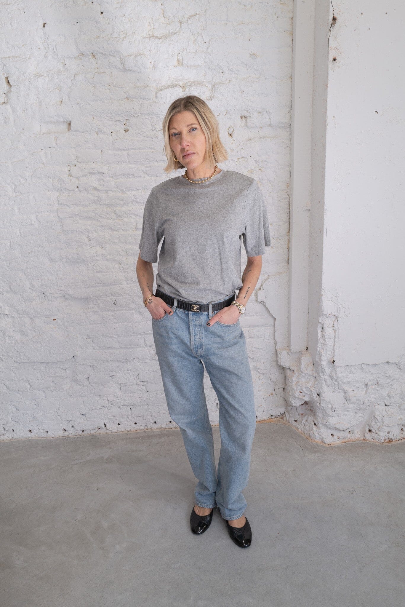 ELI BASIC PADDED T-SHIRT GREY TSHIRT KURE