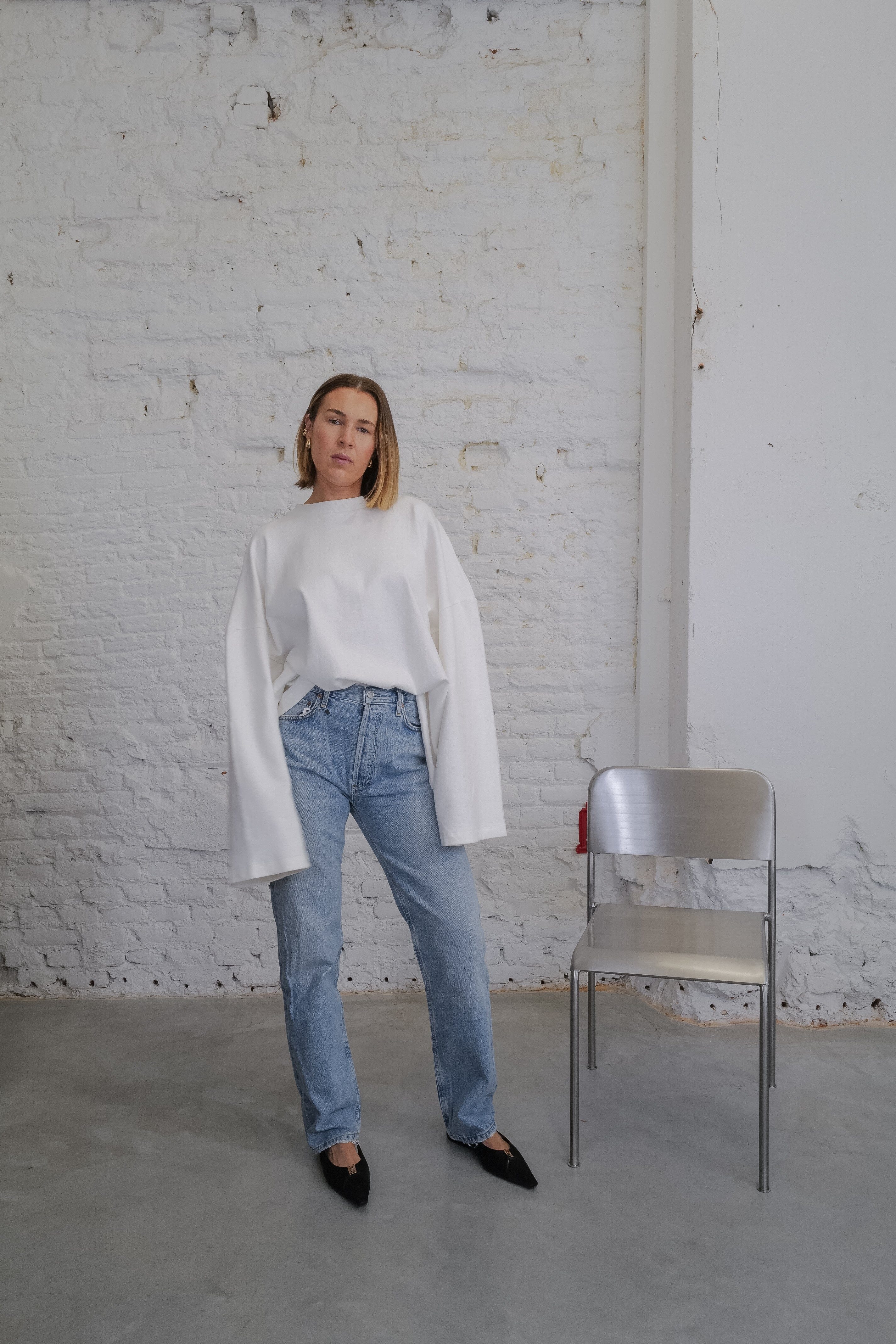 TEO SWEATSHIRT LONG SLEEVE IN WHITE T-SHIRT MAUD VANDEN BEUSSCHE