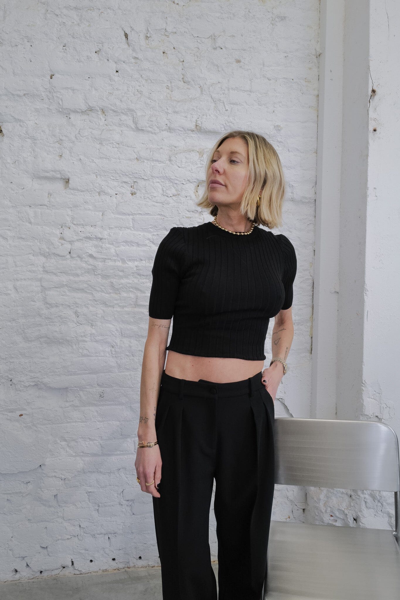TARA CROP KNITTED TOP TOP KURE