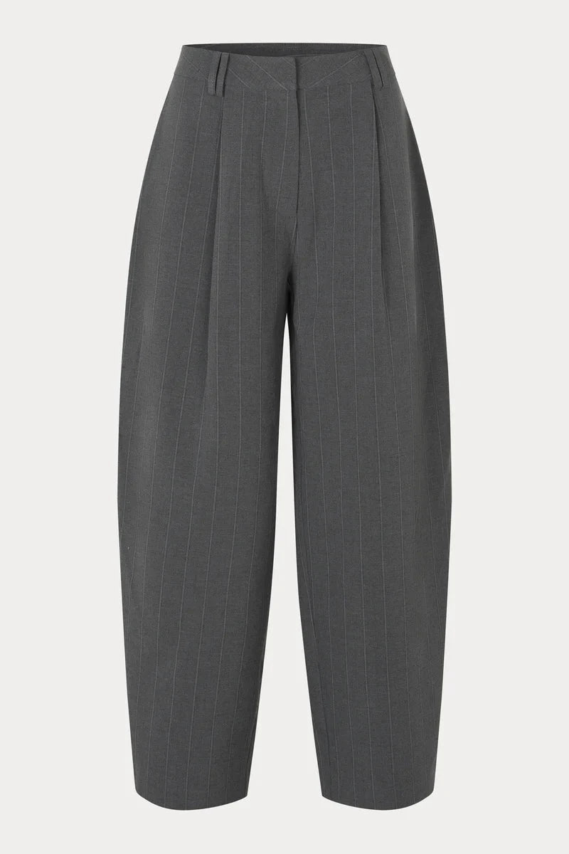 MARY TROUSER IN DARK GREY STRIPE PANTS OVAL SQUARE