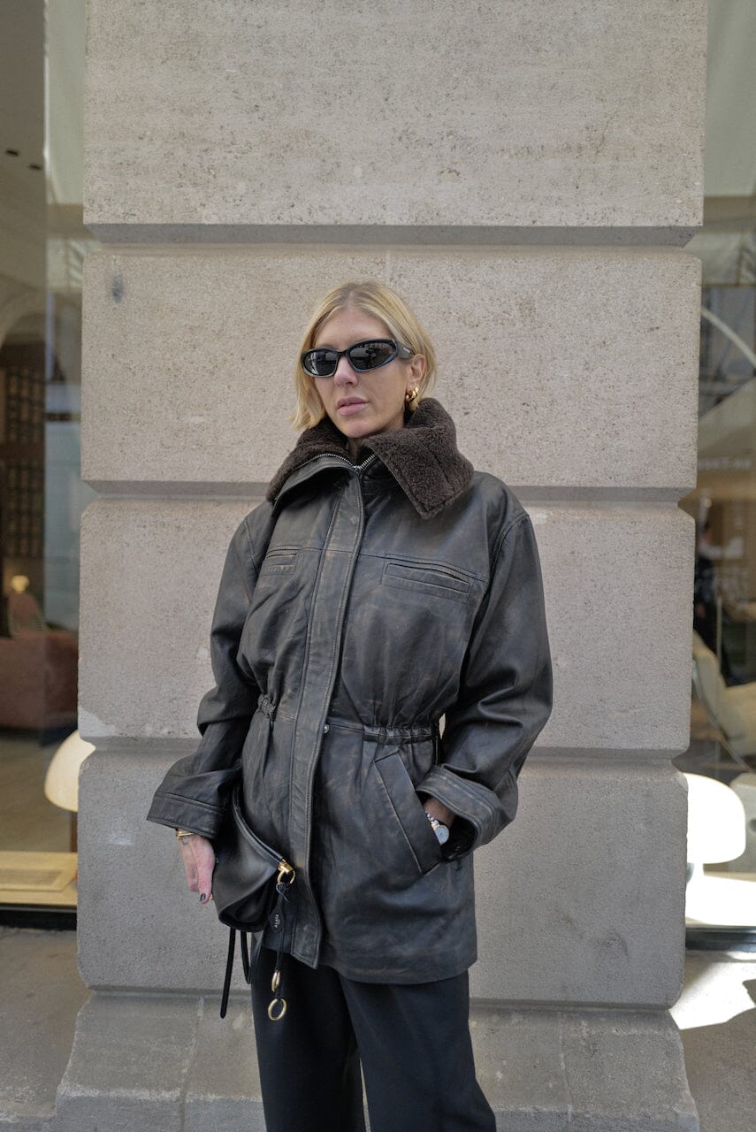 DORA LEATHER JACKET JAVA IN BROWN JACKET WON HUNDRED
