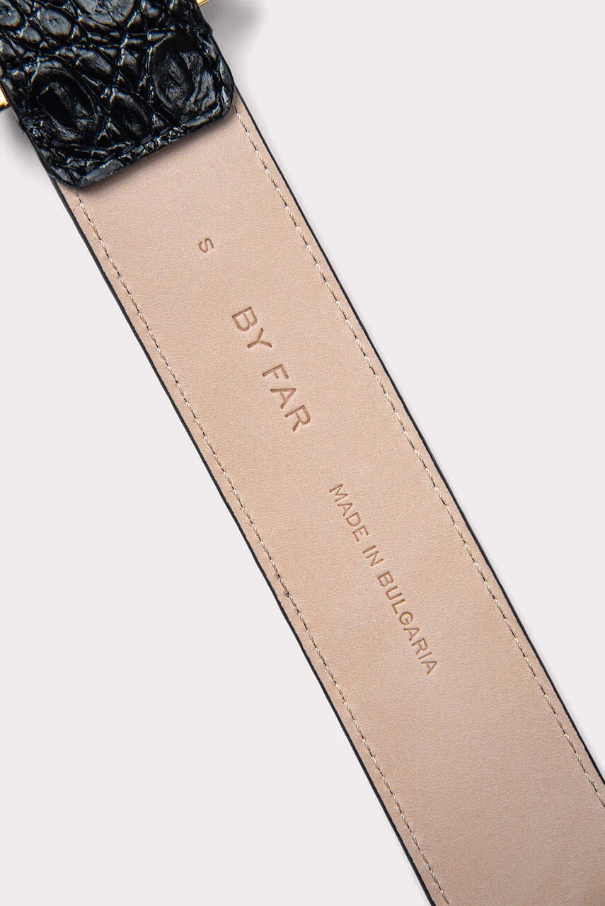 KATINA BLACK CIRCULAR CROCO BELT BELT BY FAR