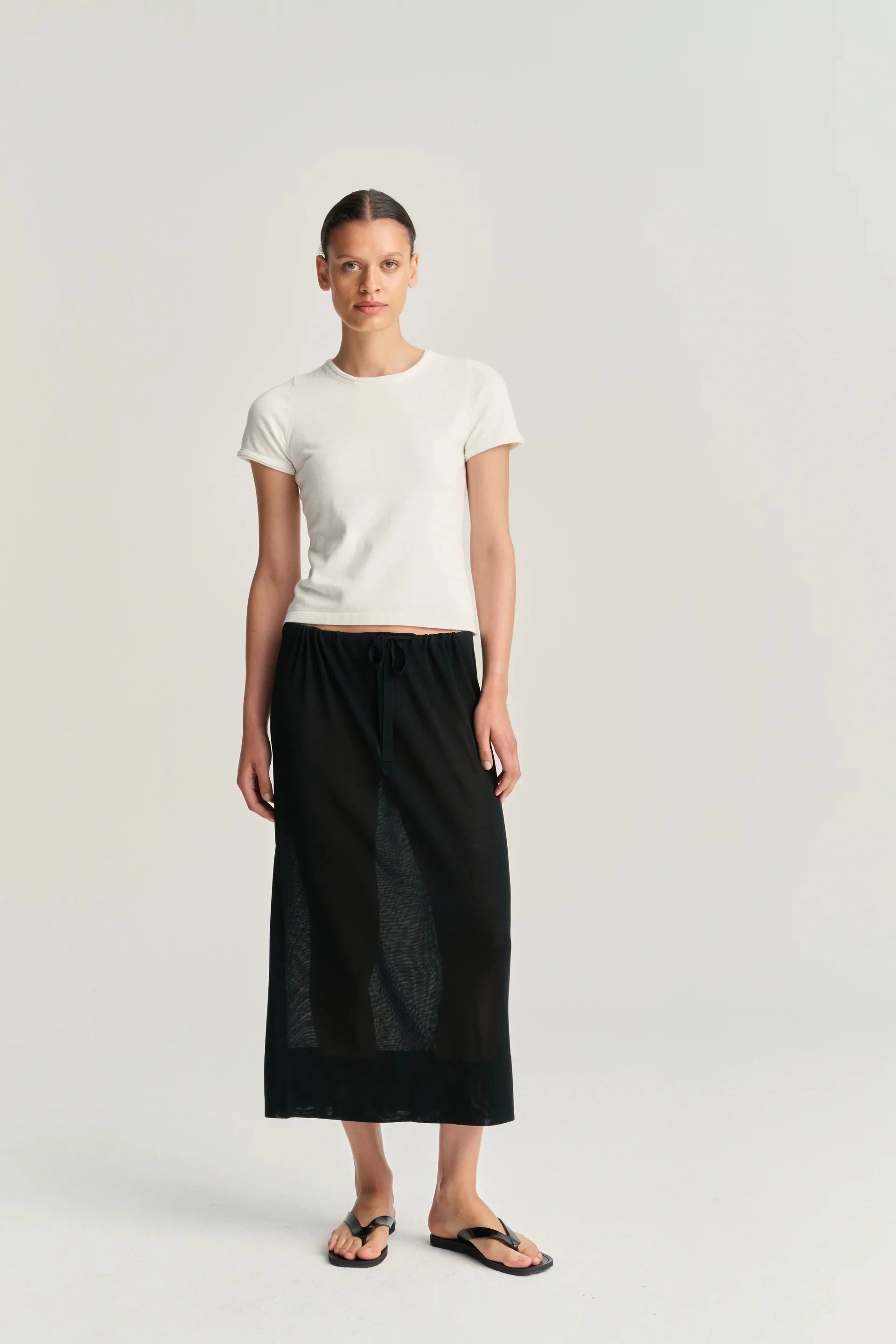 T-SHIRT CROPPED IN OFF-WHITE T-SHIRT RHEA