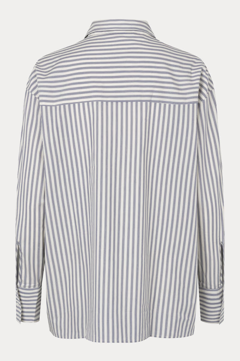SERA SHIRT IN OFF WHITE STRIPES SHIRT OVAL SQUARE