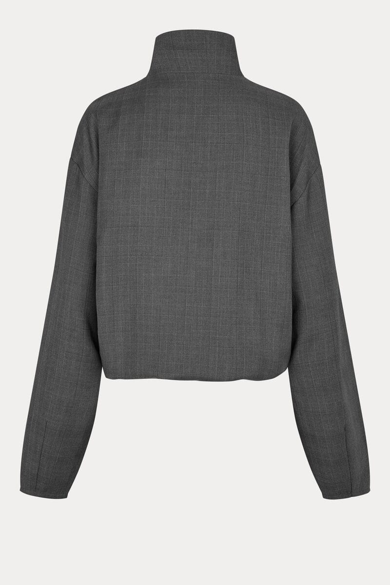 TAMMY JACKET IN GREY CHECKS JACKET OVAL SQUARE