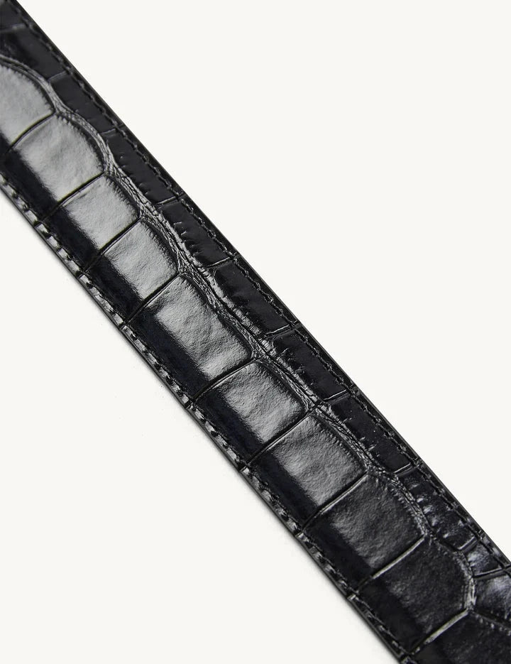 KAJA CROCCO BELT IN BLACK BELT THE GARMENT