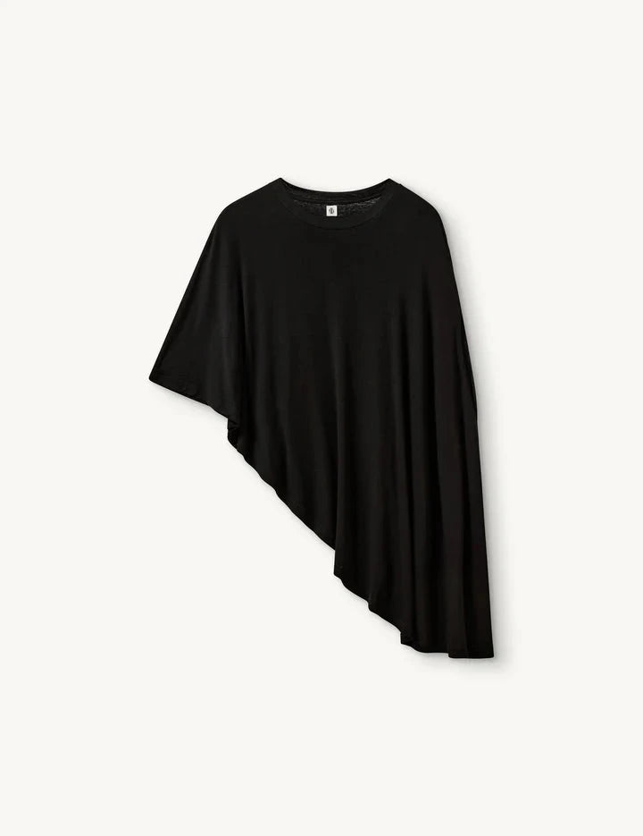 BREANNA ASYMMETRIC TOP IN BLACK TOP THE GARMENT