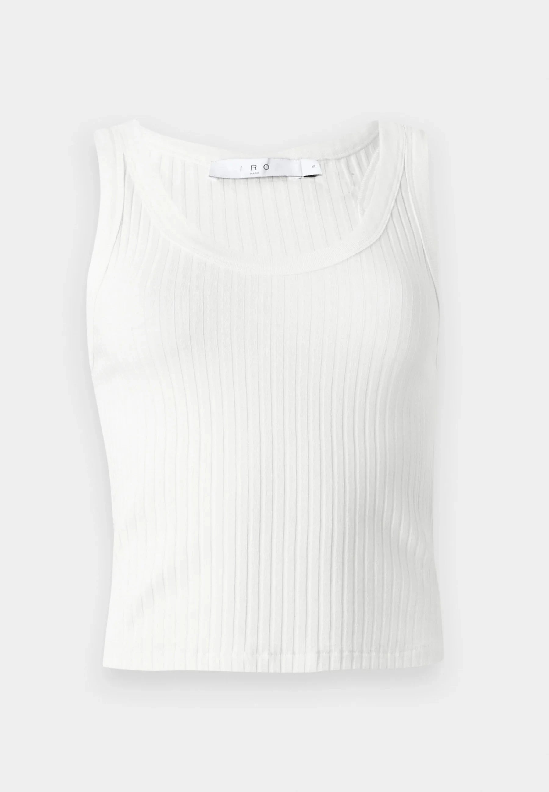 EMMA RIB CROPPED TANK TOP IN WHITE TOP IRO