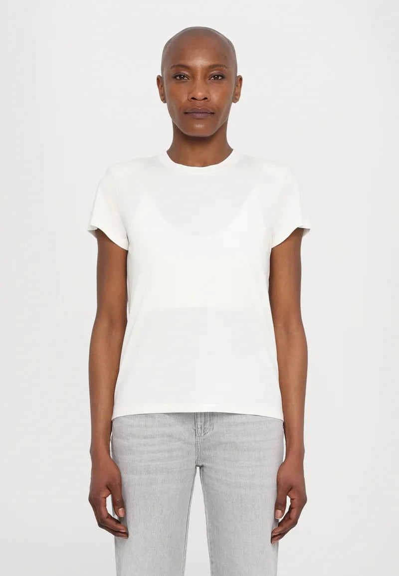 MODENA TEE WITH SHOULDERS PADS IN CREAM TEES DESIGNERS REMIX