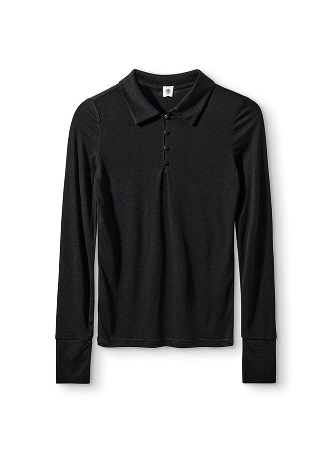 BREE POLO TEE IN BLACK TEE THE GARMENT