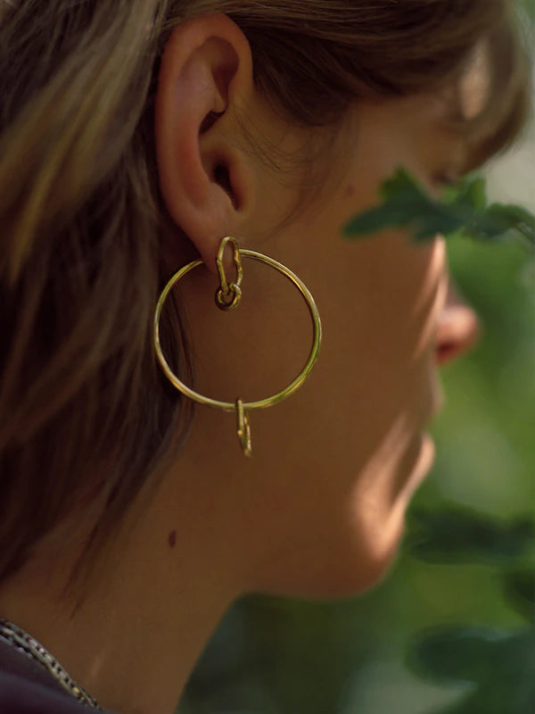 SENORITA 35 GOLD PLATED HOOPS JEWELLRY MARIA BLACK