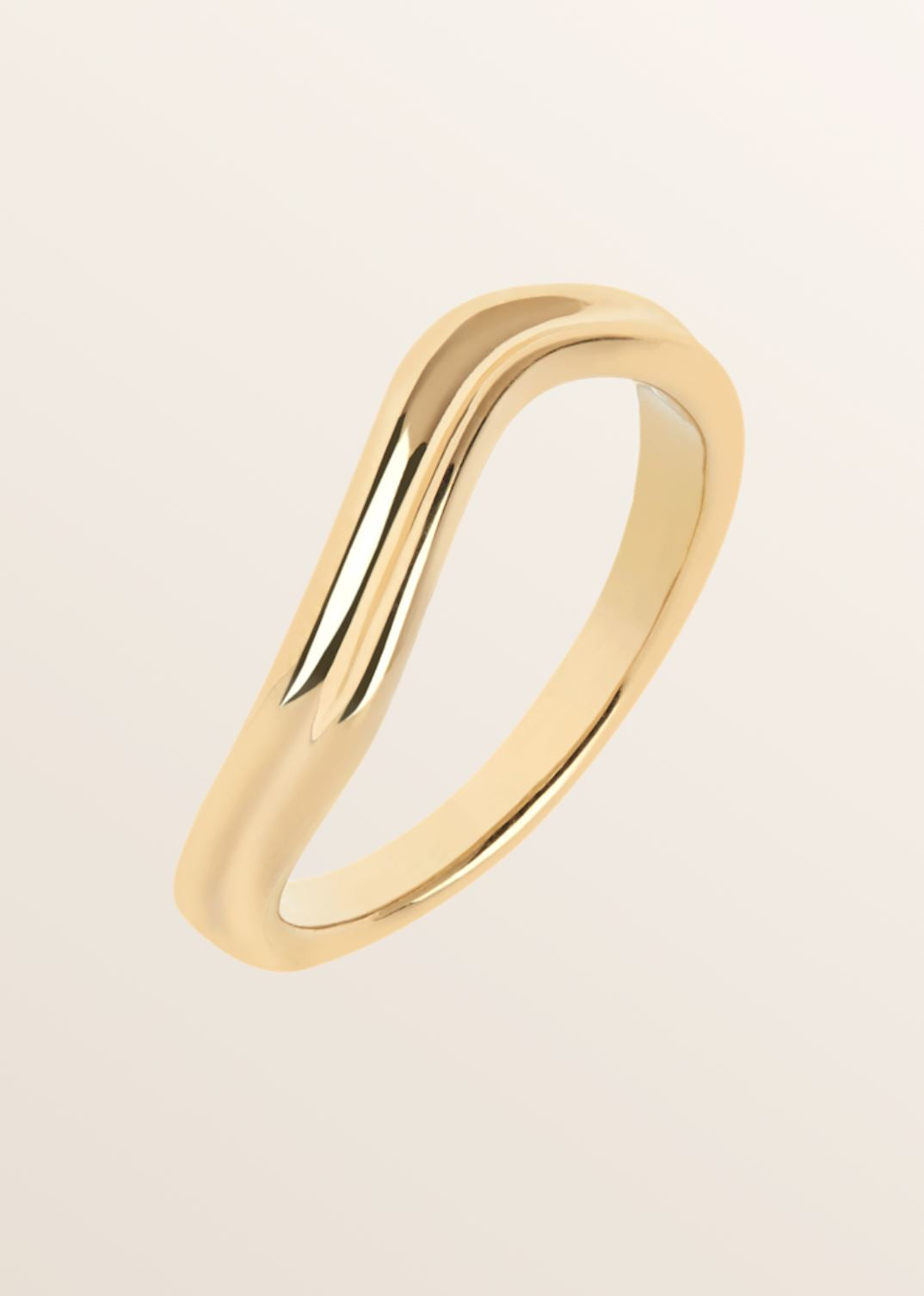 SOMA GOLD PLATED WAVY RING JEWELRY MARIA BLACK