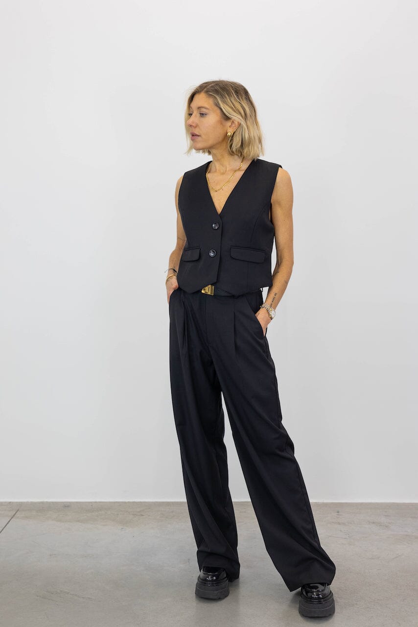 PAULA CLASSIC WIDE LEG PANTS PANTS GESTUZ 