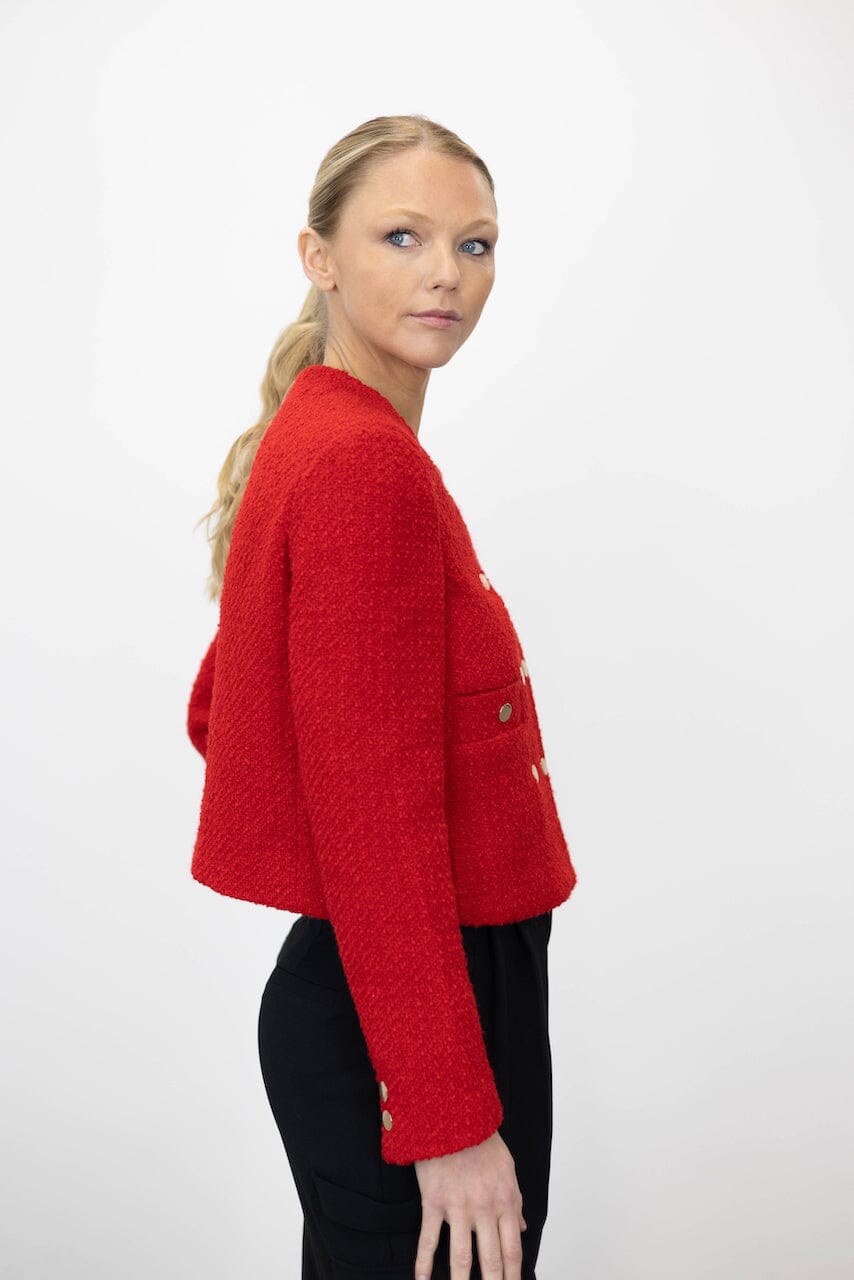 JUDE TWEED JACKET IN RED JACKET KURE 