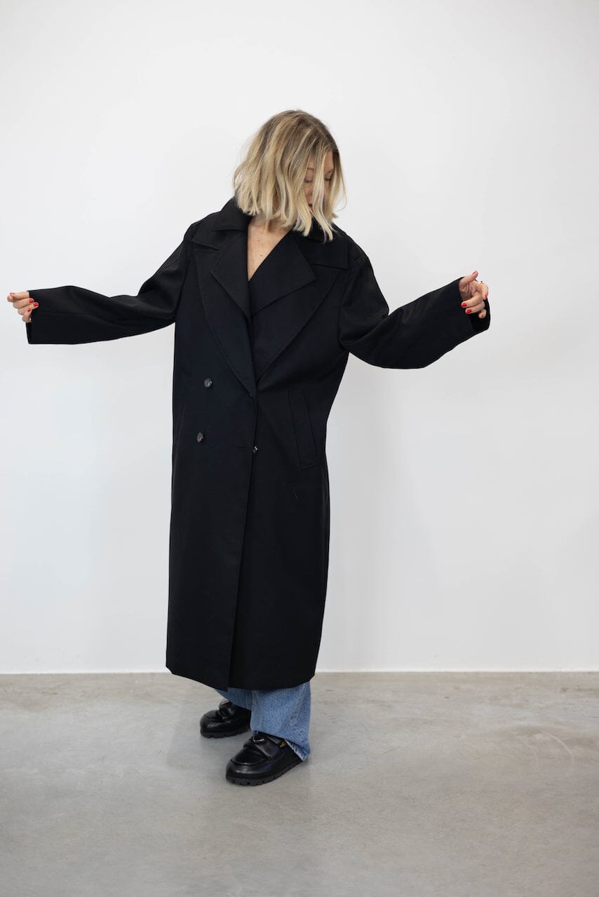 WOOL TAILORING SCARF COAT COAT ROHE 