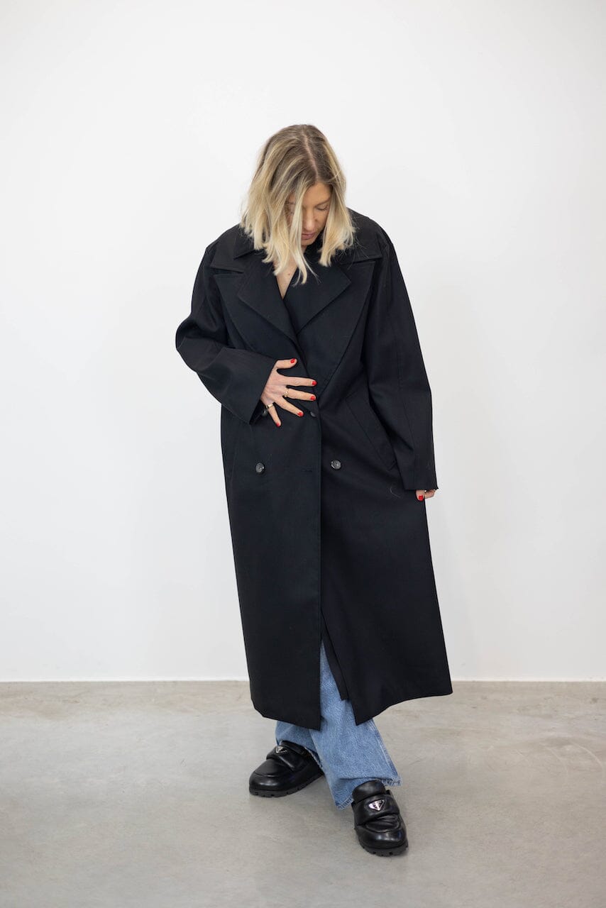 WOOL TAILORING SCARF COAT COAT ROHE 