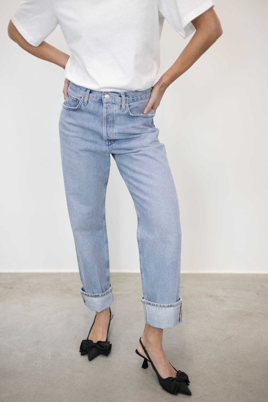 FRAN LOOSE FIT STRAIGHT LEG JEANS IN FORCE JEANS AGOLDE 