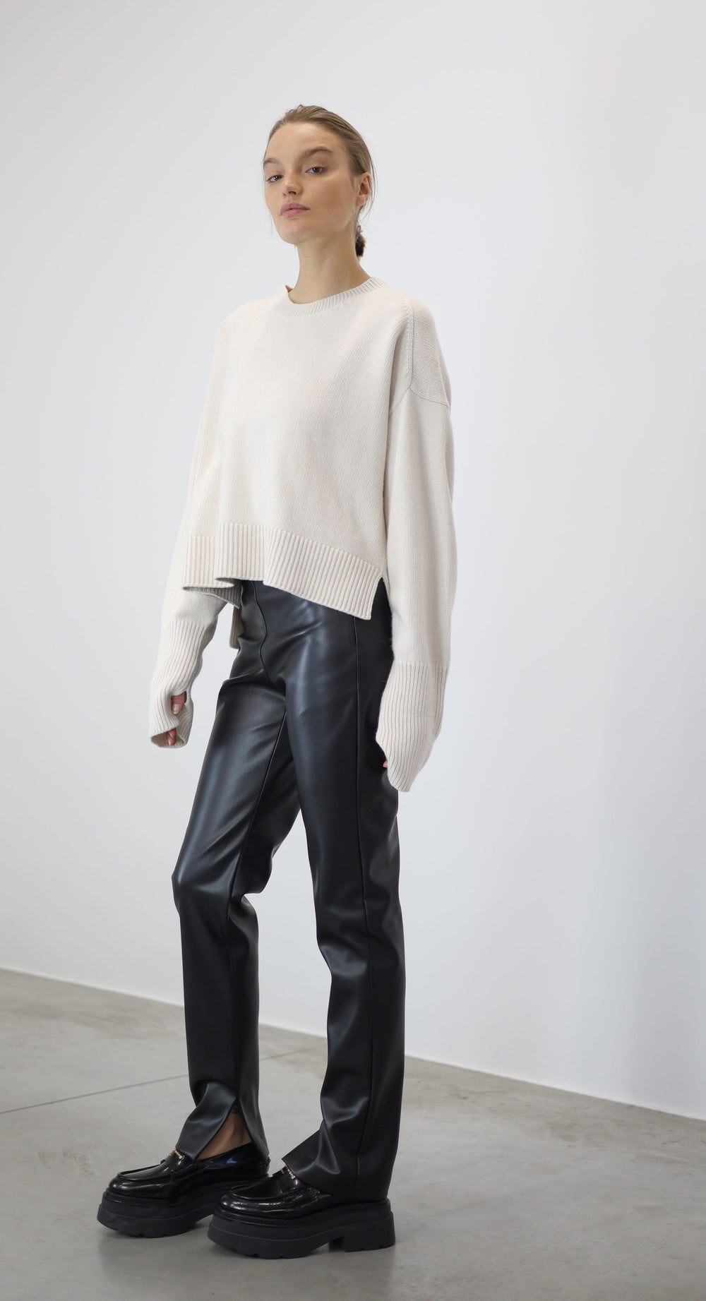 SKINNY FAUX LEATHER PANTS PANTS NUDE 