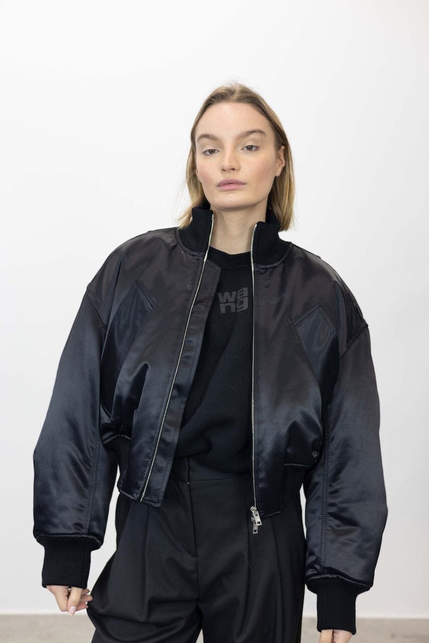 BOMBER JACKET WITH KNIT RIB TRIM JACKET ALEXANDER WANG 