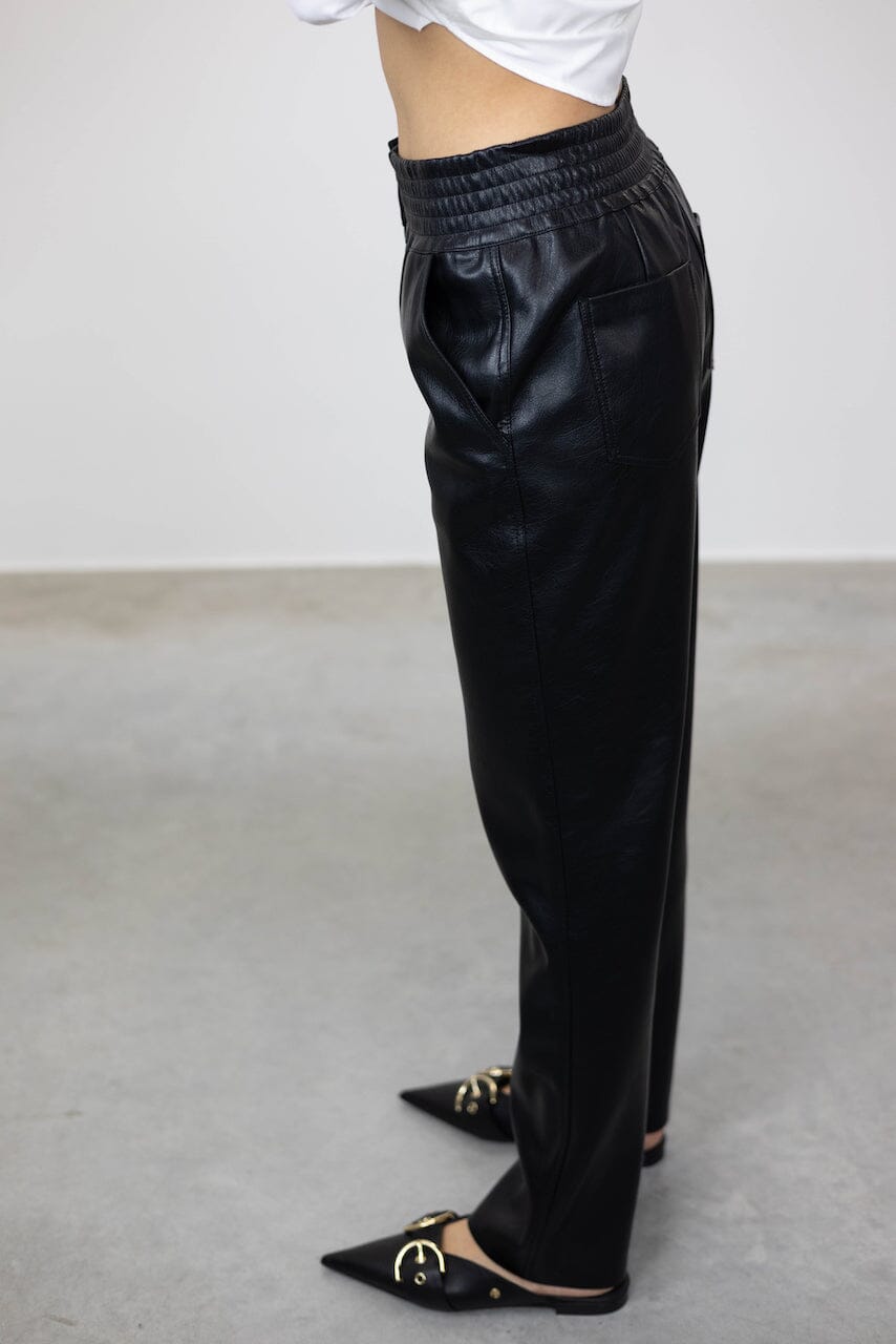 EDIE FAUX LEATHER BAGGY PANTS PANTS STAND STUDIO 