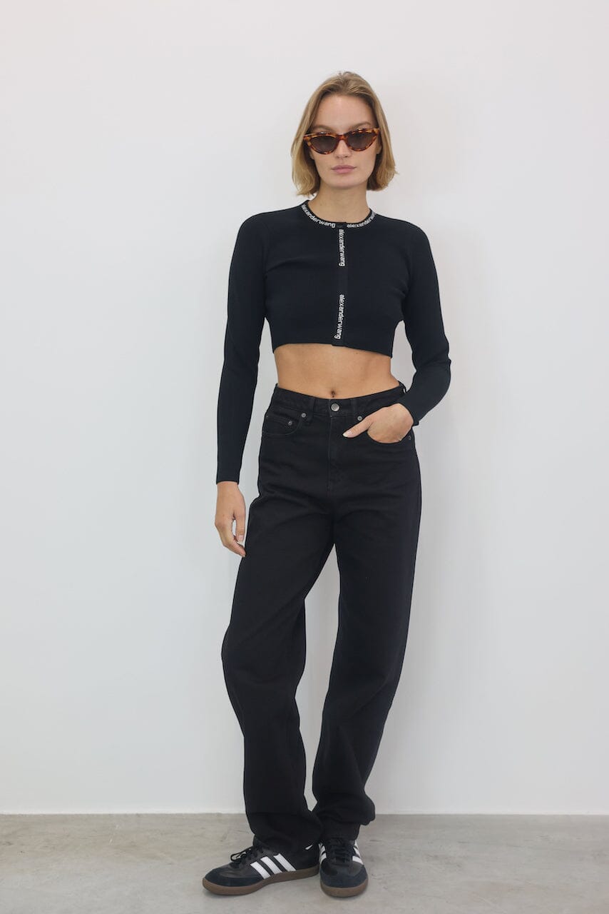 CROPPED BODYCON SWEATER WITH LOGO SWEATER ALEXANDER WANG 