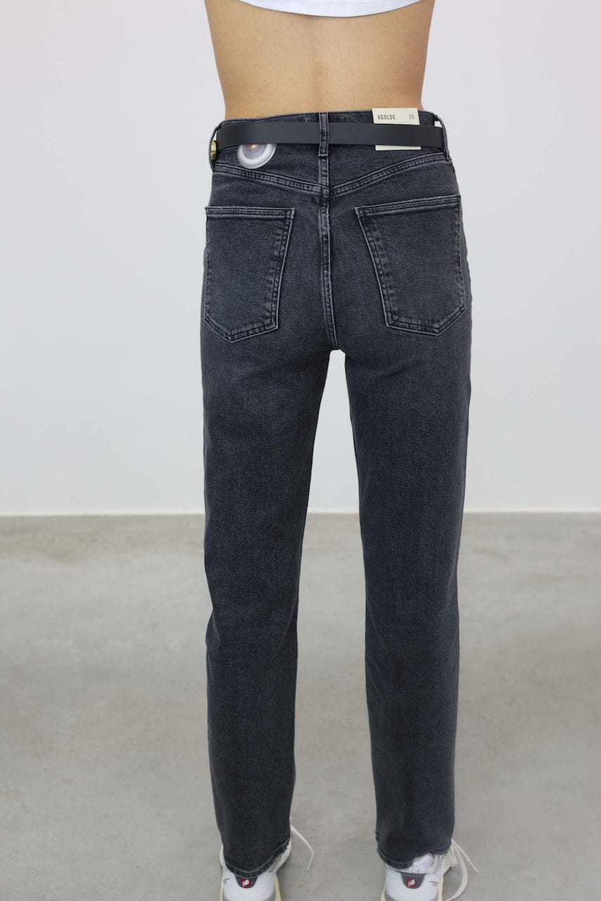 HIGH RISE STOVEPIPE JEANS IN METAL JEANS AGOLDE 