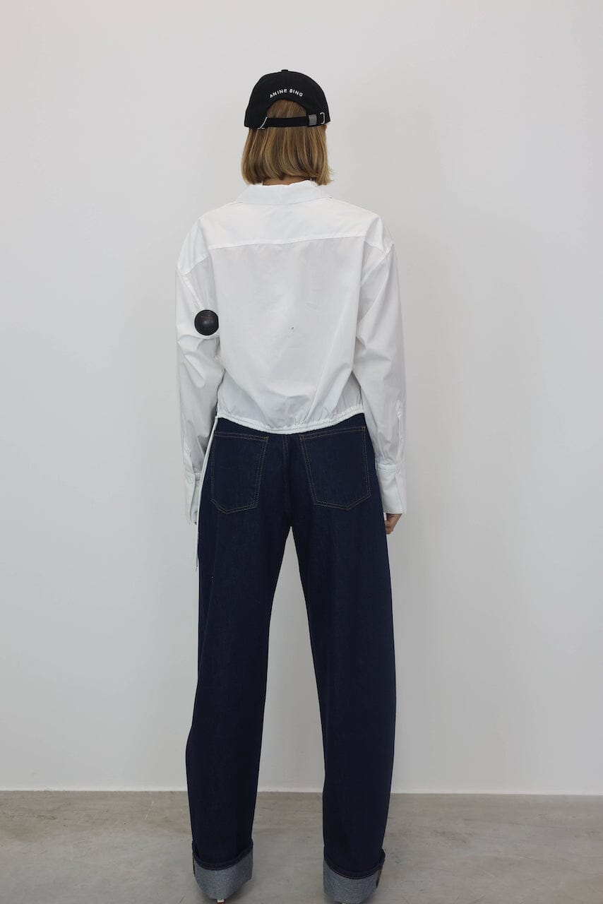 EXTRA LONG BARREL JEANS IN RINSE JEANS FRAME 