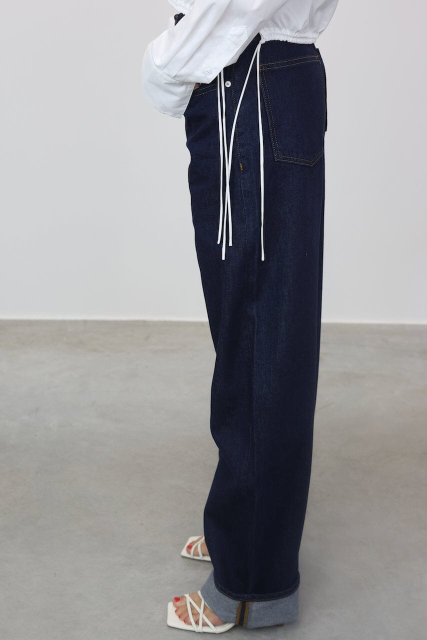 EXTRA LONG BARREL JEANS IN RINSE JEANS FRAME 