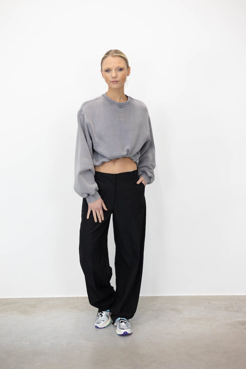 TERRY CREW NECK SWEATHSHIRT W/ PUFF PAINT LOGO IN ACID FOG SWEATSHIRT ALEXANDER WANG 