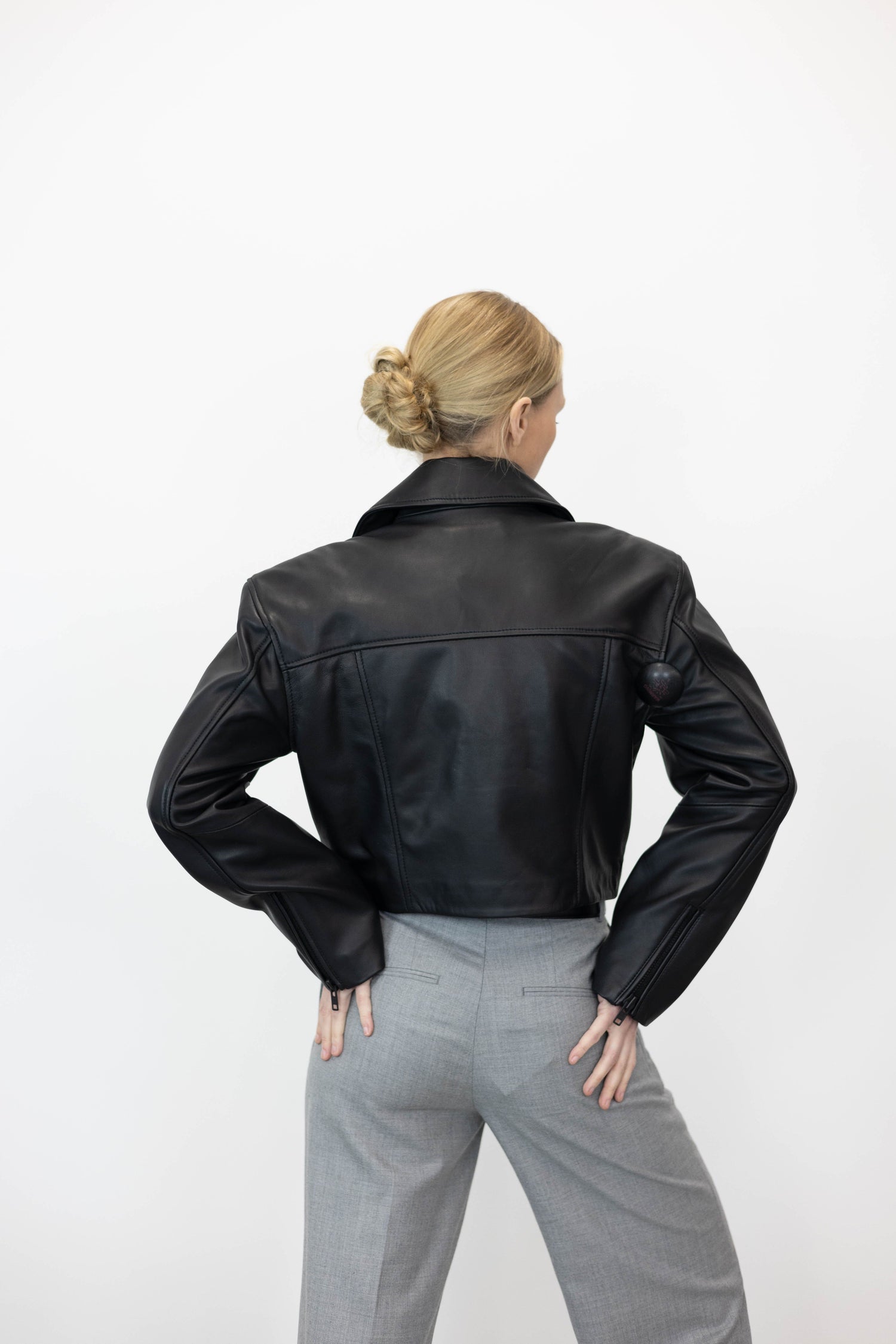 BIKER LEATHER JACKET JACKET OVAL SQUARE 