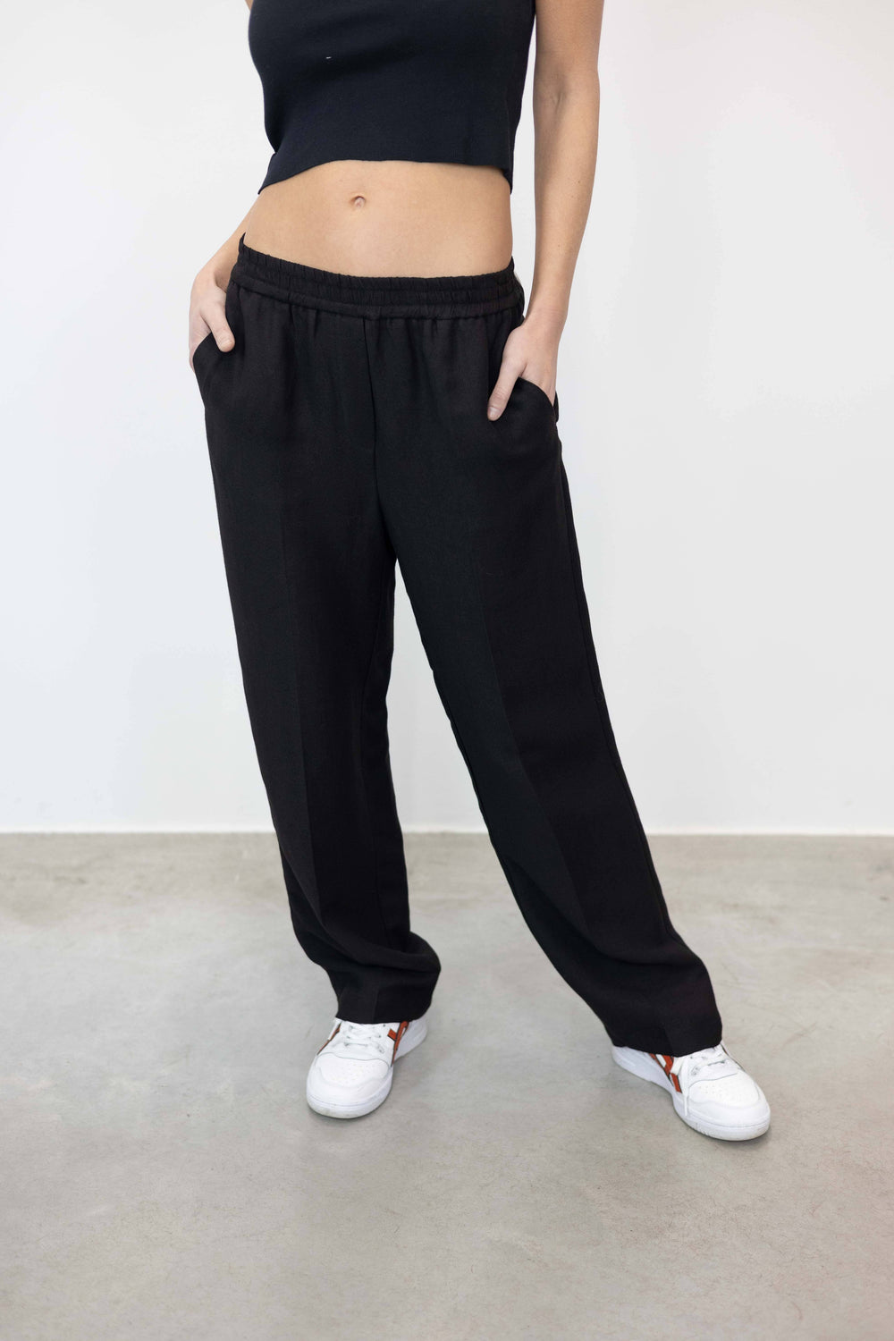 RELAXED FIT STRAIGHT LEG PANTS PANTS NUDE 