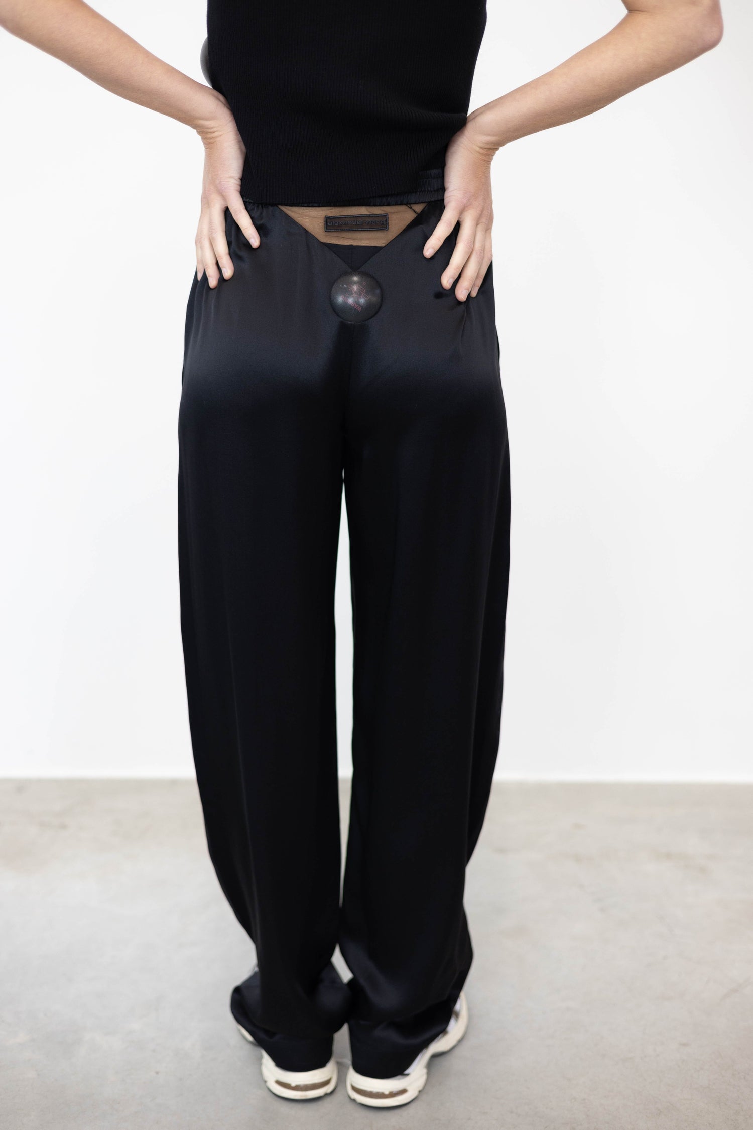 BOXER STYLE PANTS WITH BACK TULLE CUT OUT PANTS ALEXANDER WANG 