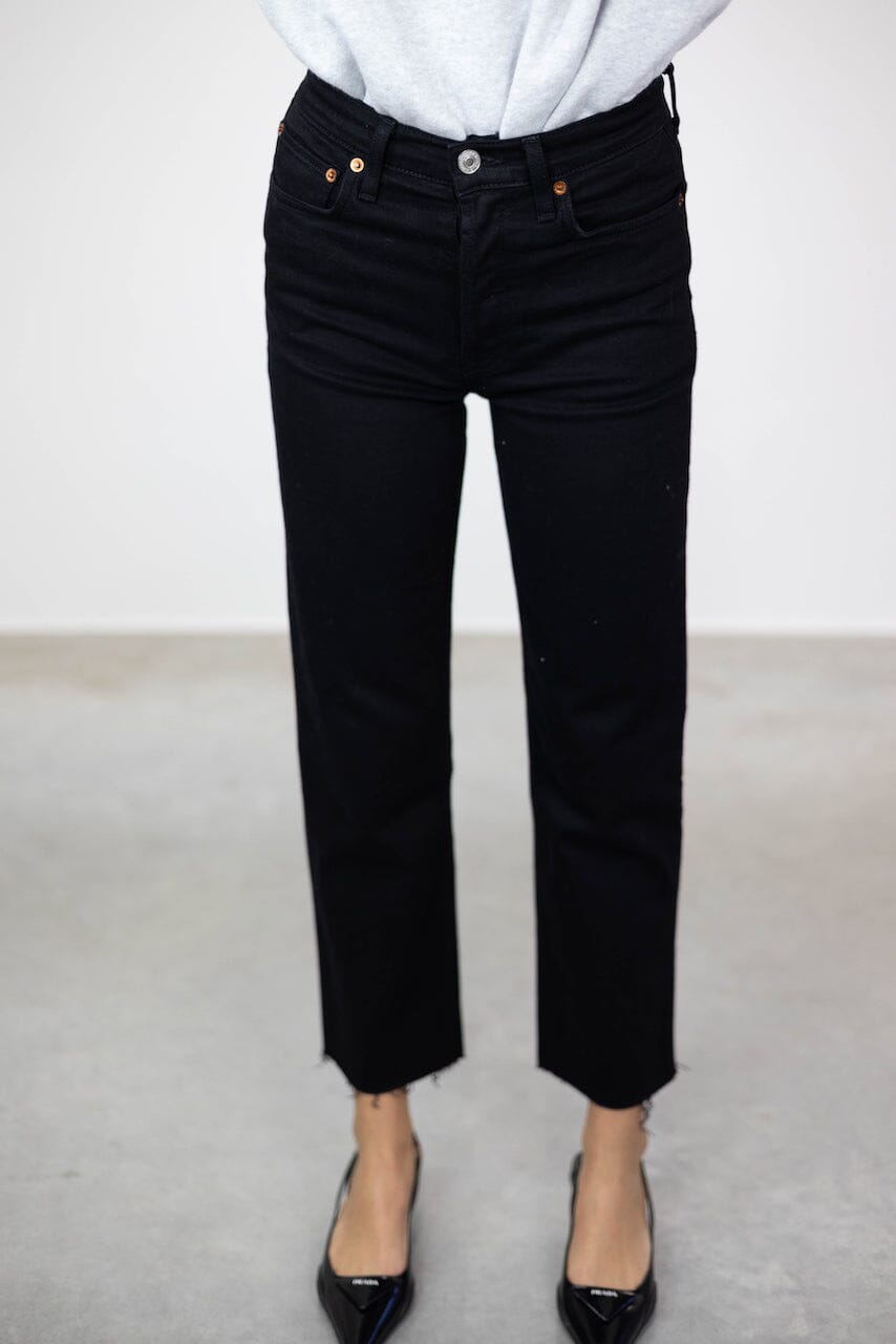 70S HIGH-RISE STOVE PIPE JEANS Jeans REDONE 
